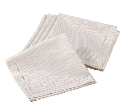 Linette Shimmering Hemstitched Table Runner, Tablecloth or Napkins