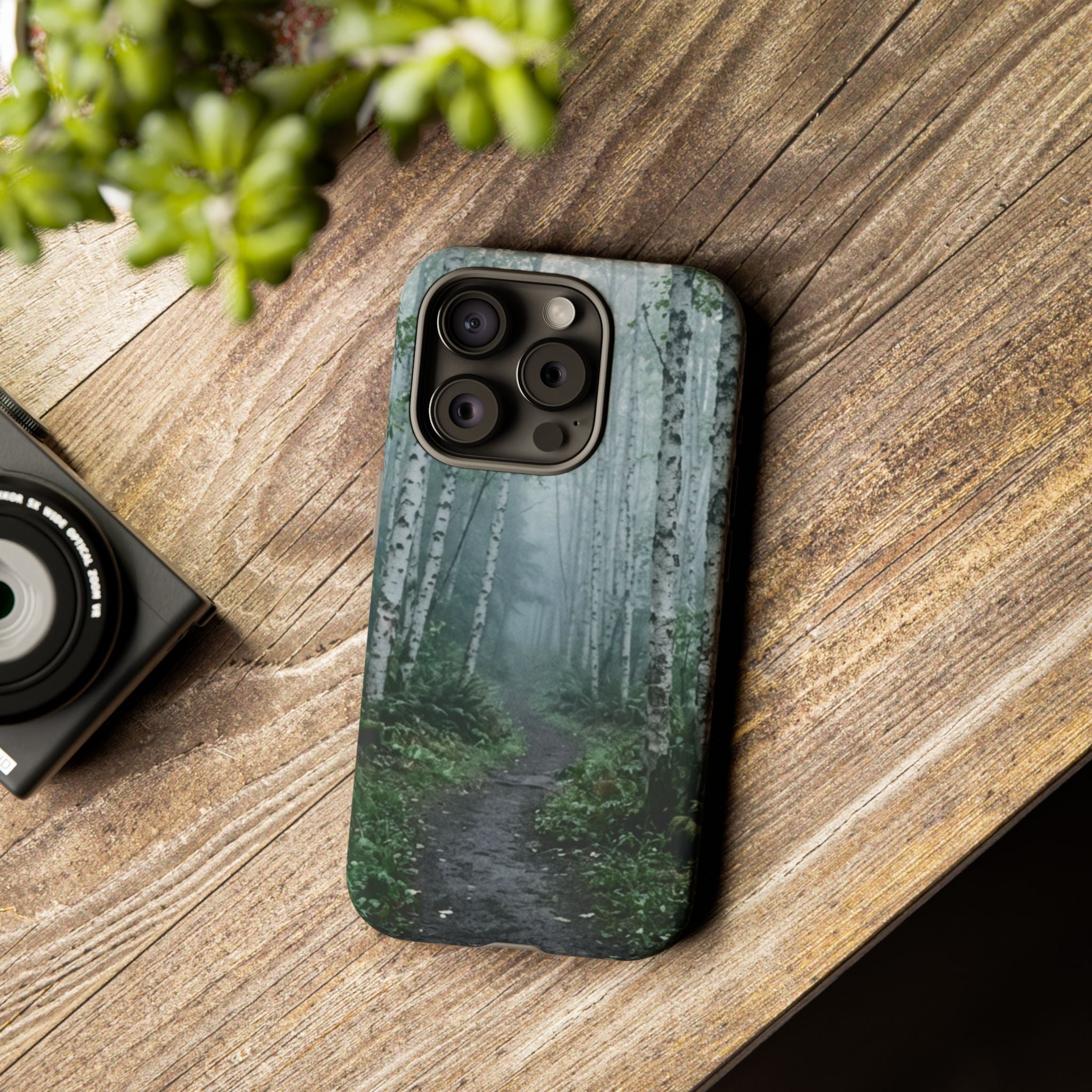 Twilight Birch Tree Path Phone Case