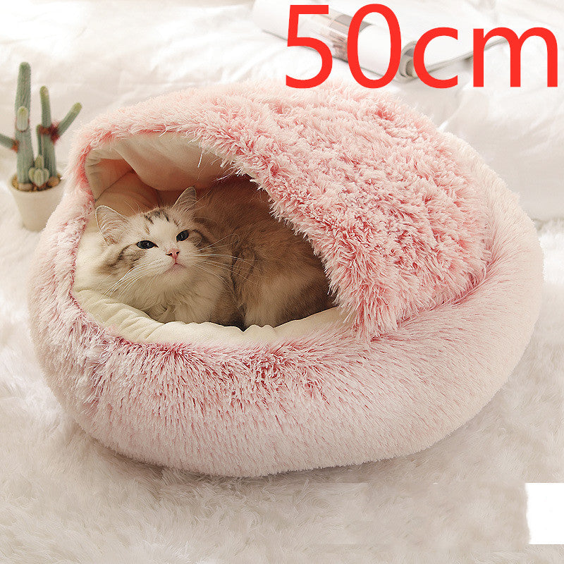 2 in 1 Dog and Cat Bed Pet Winter Bed Round Plush Warm Bed House Soft uncategorized / needs cleanup with nature-inspired artwork - product view 71
