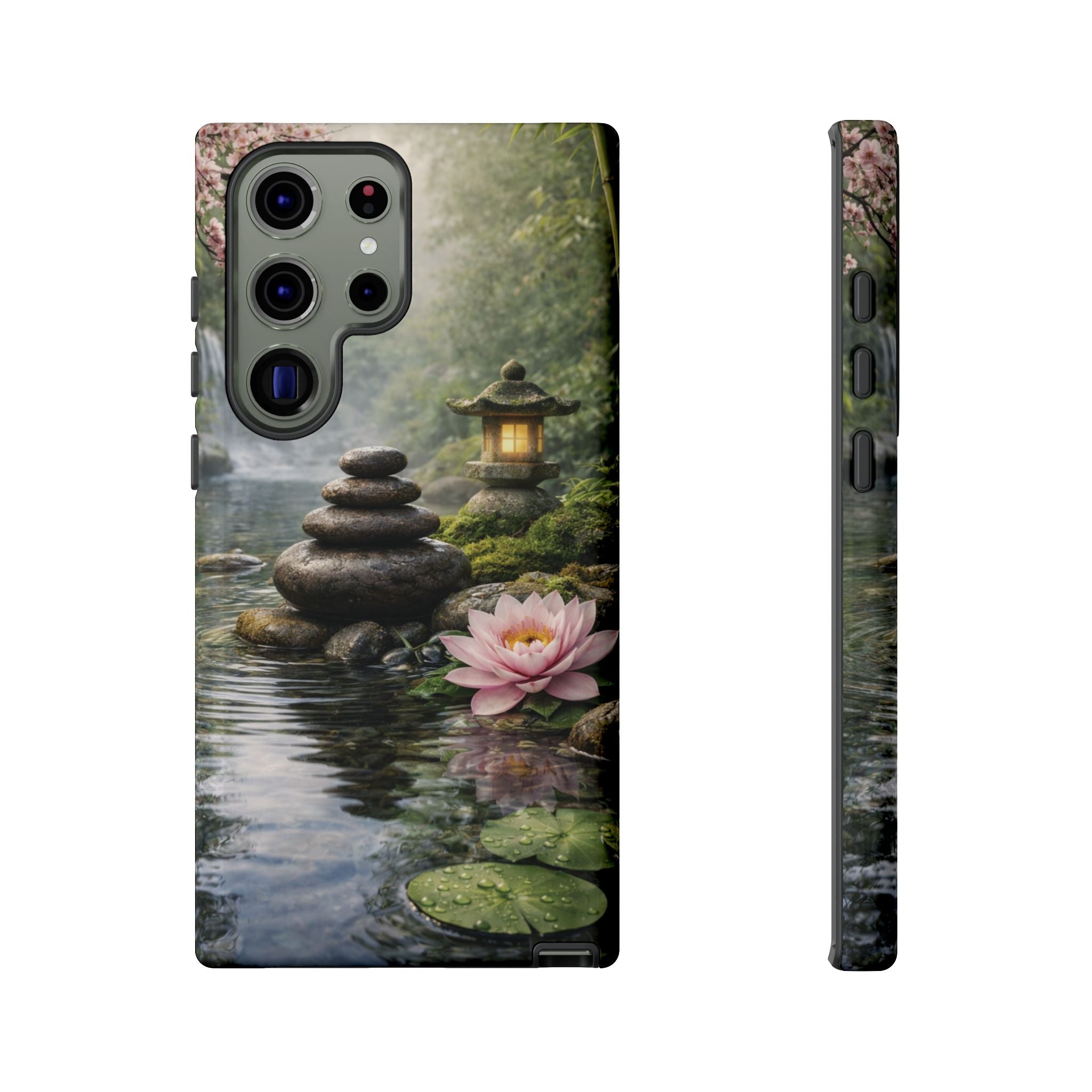 Still Waters Lotus Phone Case phone case with nature-inspired artwork - product view 23