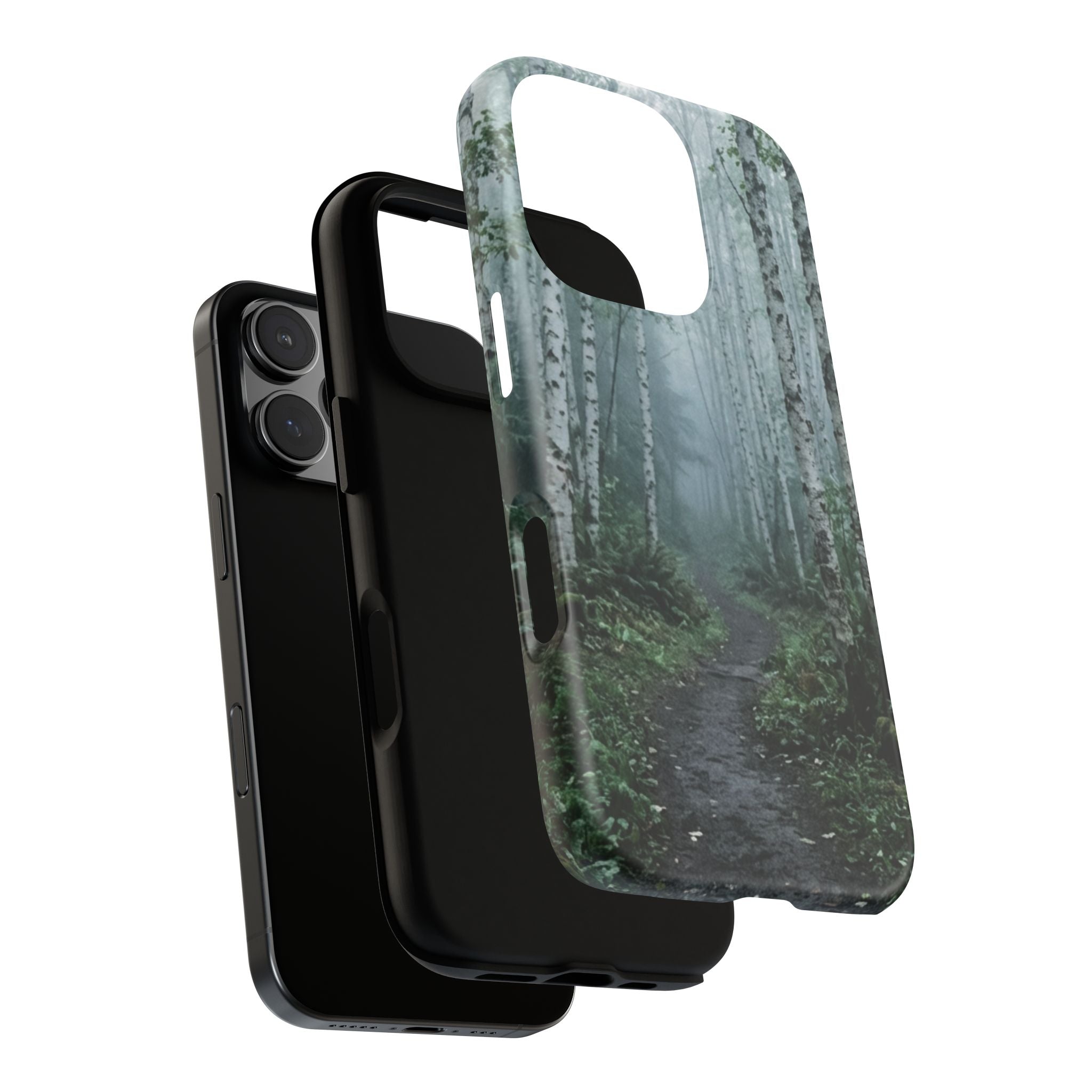 Twilight Birch Tree Path Phone Case