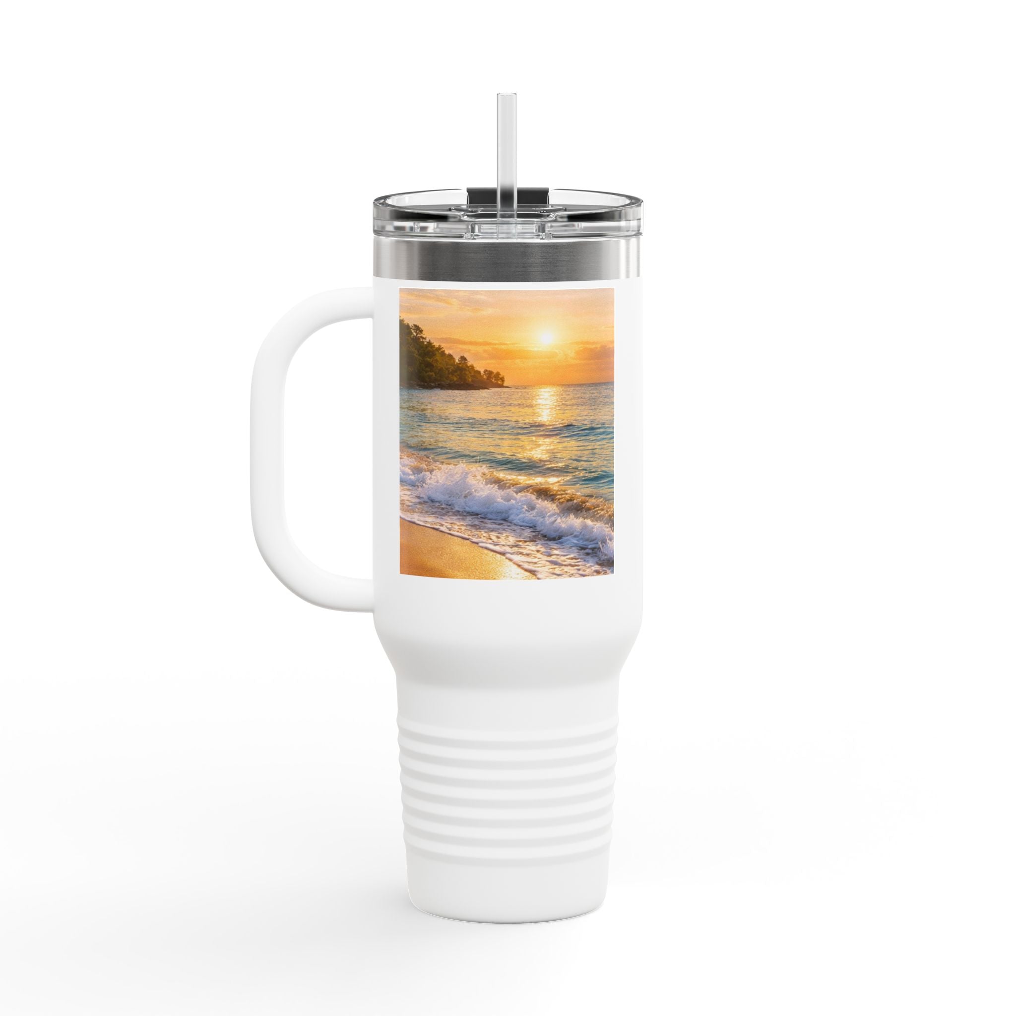 40oz Insulated Travel Mug ceramic mug with nature-inspired artwork - product view 13