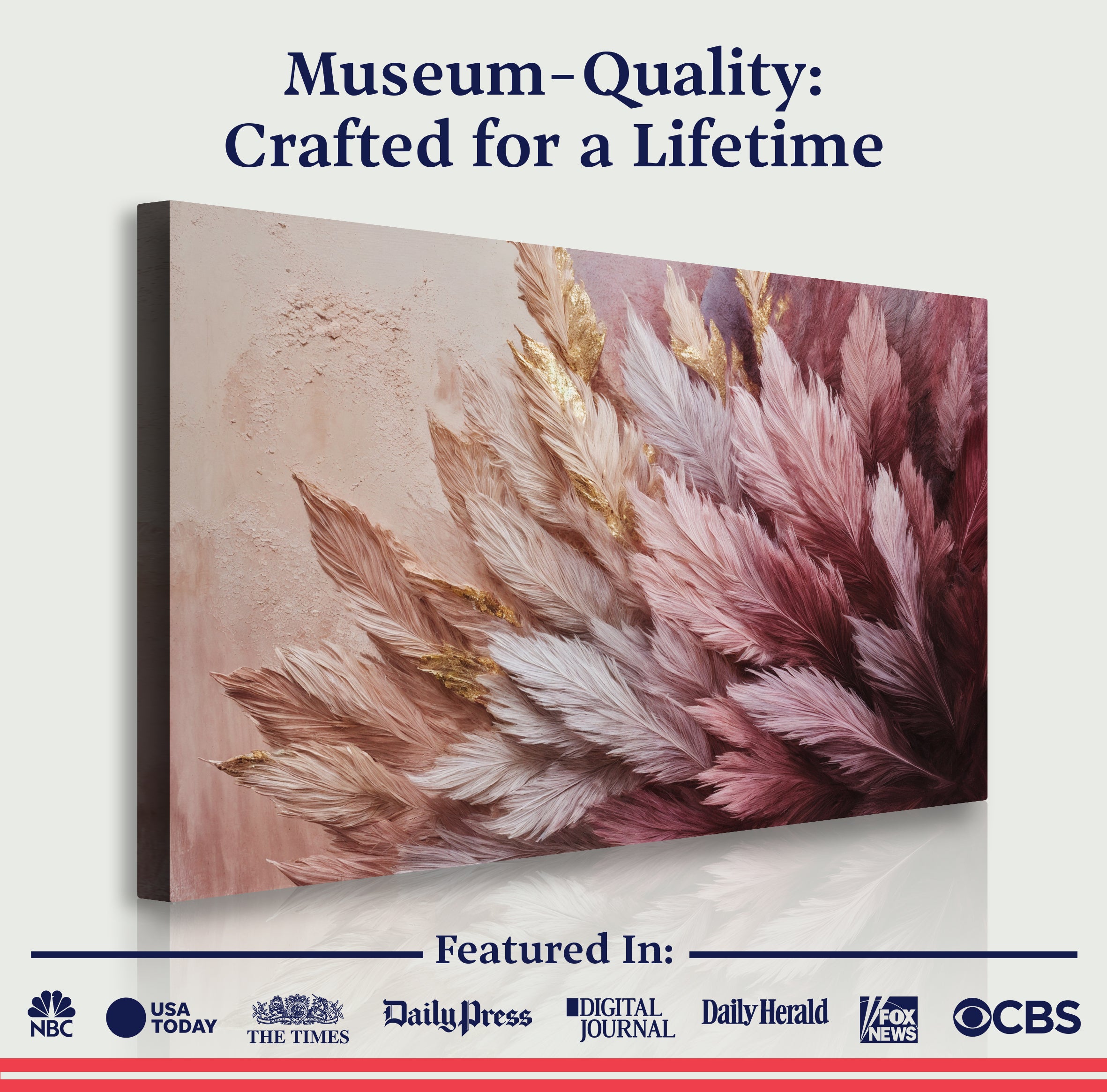 Feather Symphony wall art with nature-inspired artwork - product view 6