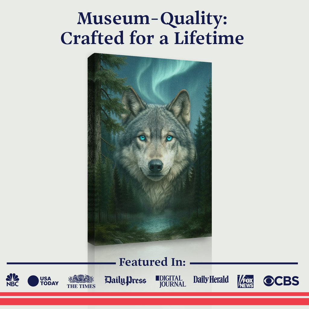 Wolf Northern Symphony wall art with nature-inspired artwork - product view 6