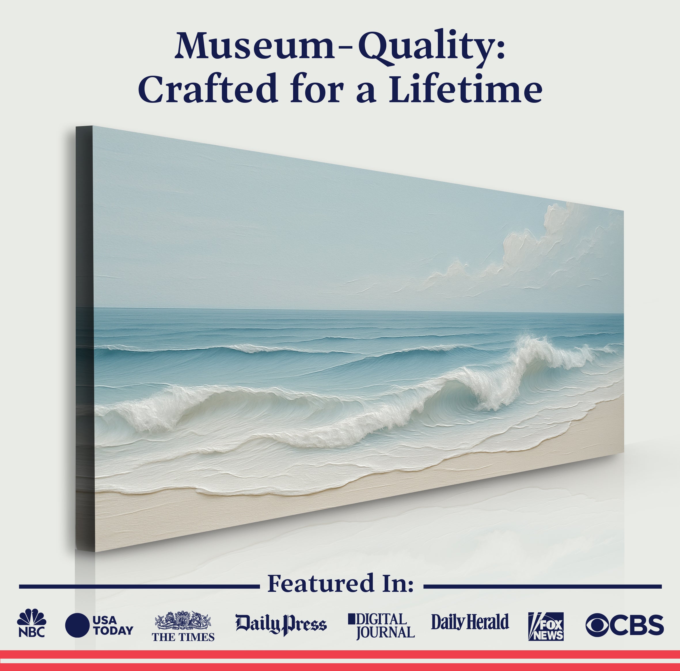 Serene Ocean Wave Coastal Viii wall art with nature-inspired artwork - product view 6