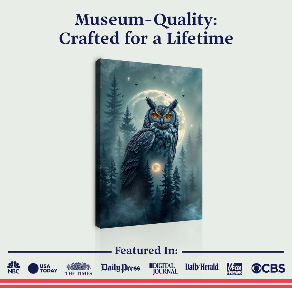 Owl Double Exposure Ii wall art with nature-inspired artwork - product view 6