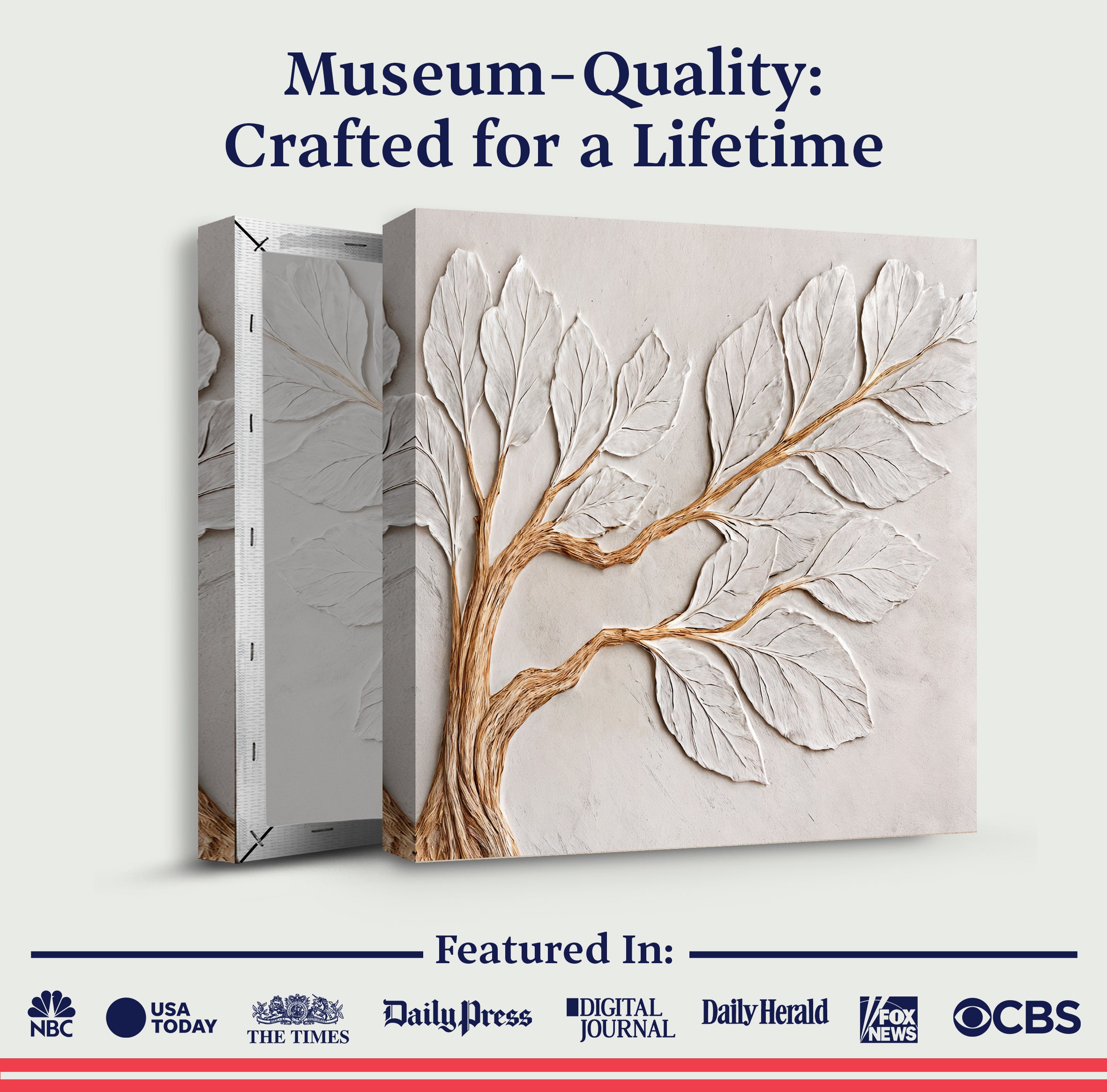 Calm in Ivory Clay wall art with nature-inspired artwork - product view 6