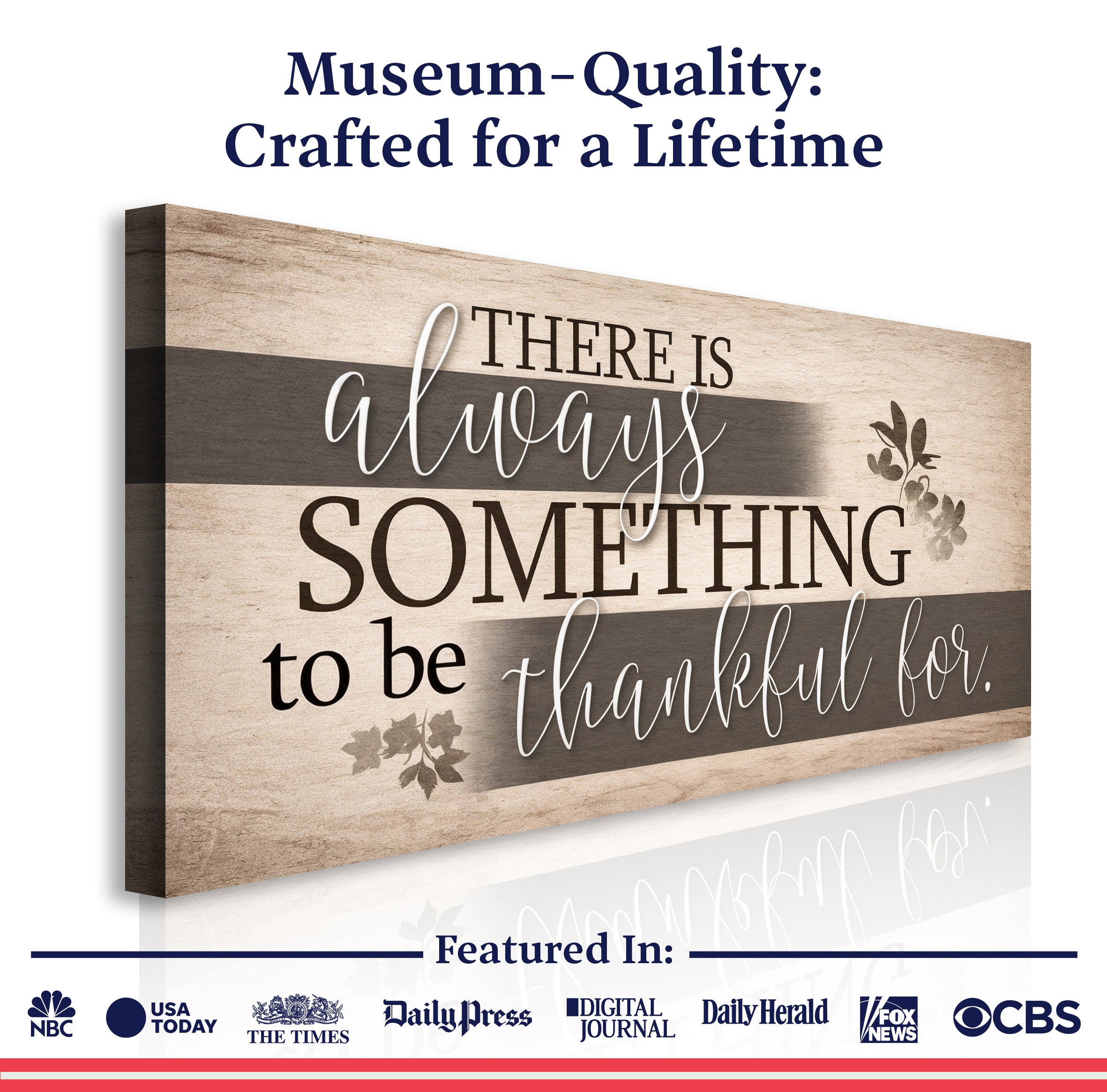 Something to Be Thankful Faith Wall Sign canvas with nature-inspired artwork - product view 6