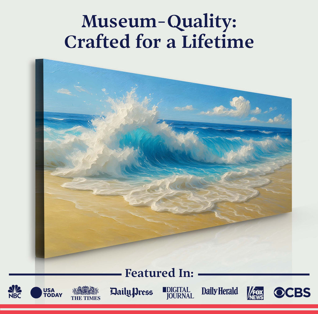 Serene Ocean Wave Coastal V wall art with nature-inspired artwork - product view 6