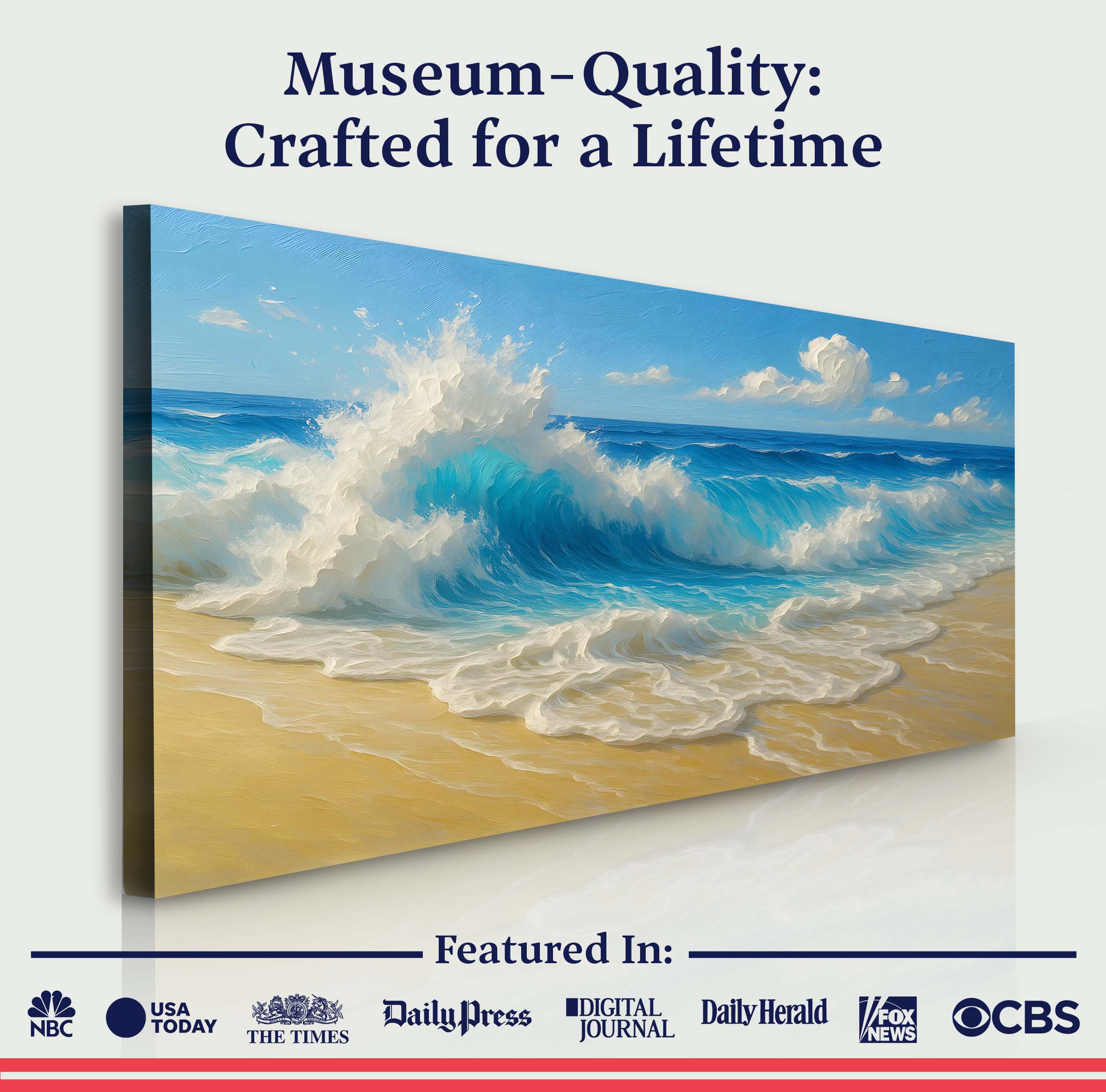 Serene Ocean Wave Coastal V wall art with nature-inspired artwork - product view 6