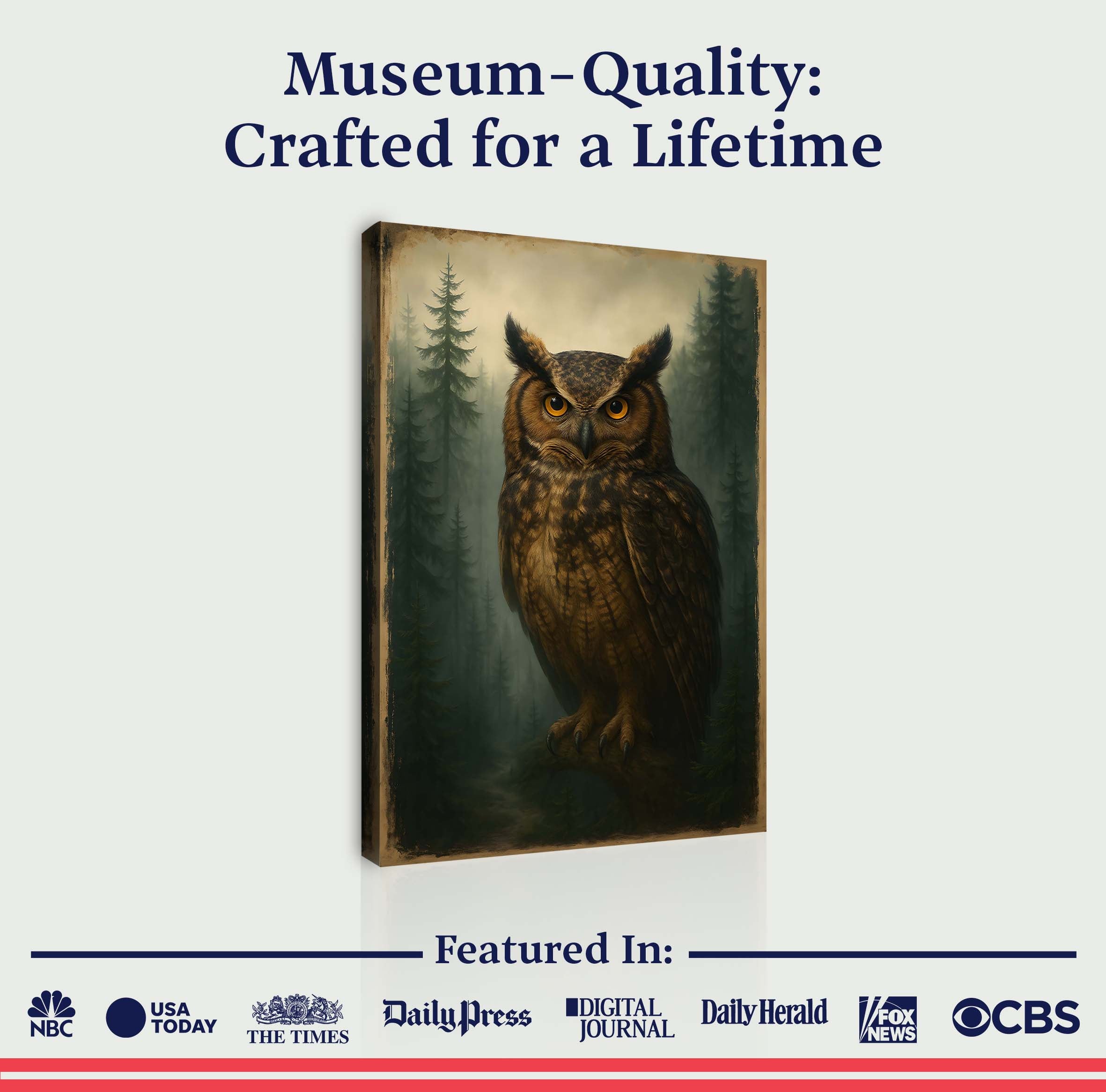 Watcher of the Woods Owl wall art with nature-inspired artwork - product view 6