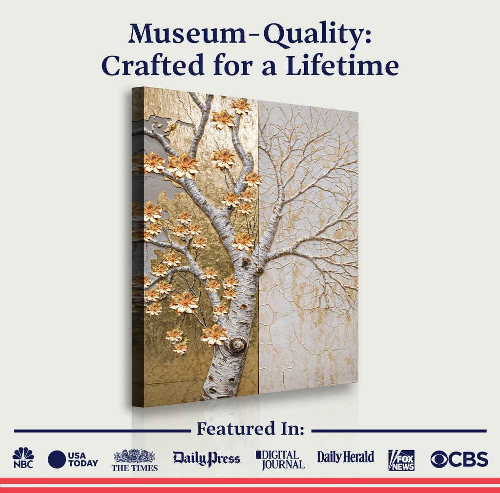 Ivory Seasons Impasto wall art with nature-inspired artwork - product view 6