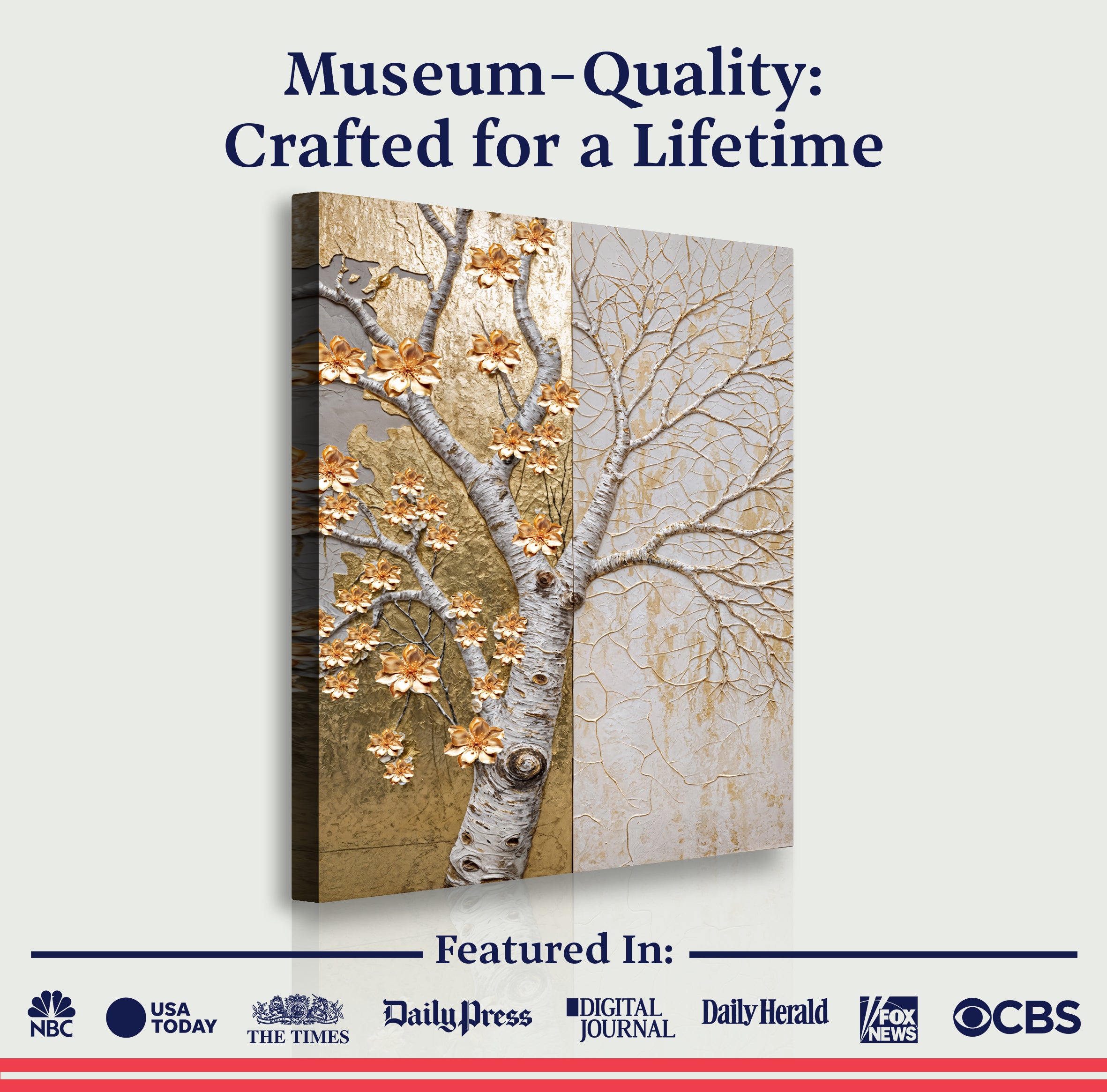 Ivory Seasons Impasto wall art with nature-inspired artwork - product view 6