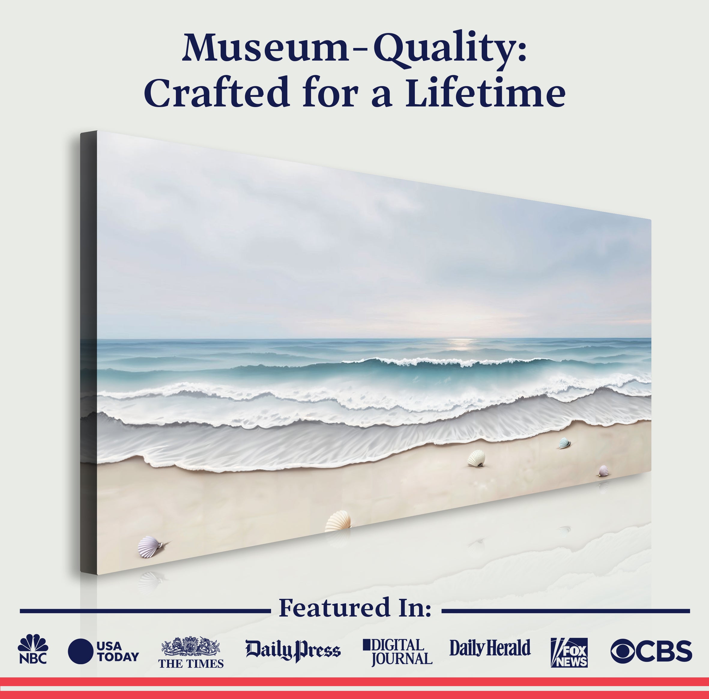 Serene Ocean Wave Coastal Iii wall art with nature-inspired artwork - product view 6