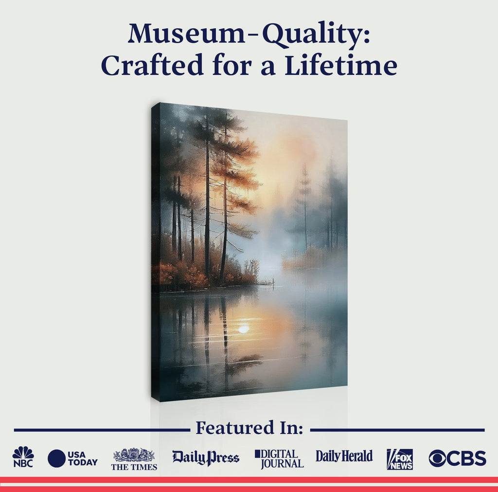 Misty Lake wall art with nature-inspired artwork - product view 6