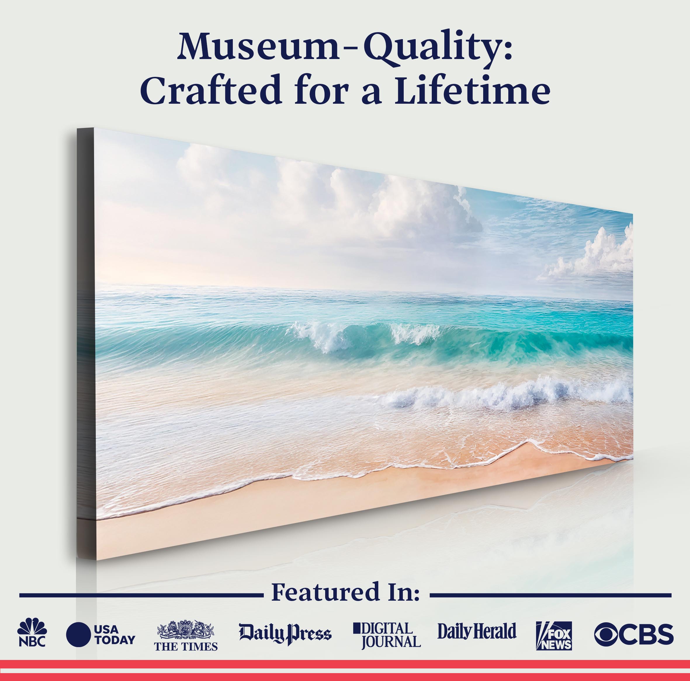 Serene Ocean Wave Coastal Xii wall art with nature-inspired artwork - product view 6