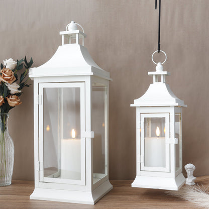 19.5''&13''tall Set of 2 Outdoor Candle Lanterns decorative candle lanterns with nature-inspired artwork - product view 2