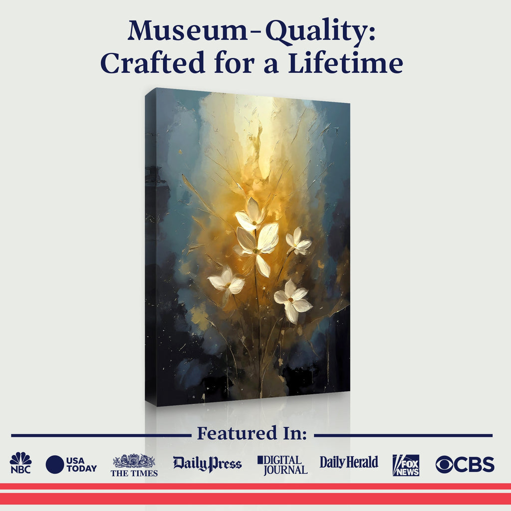 Golden Glow Elegant Flower wall art with nature-inspired artwork - product view 6