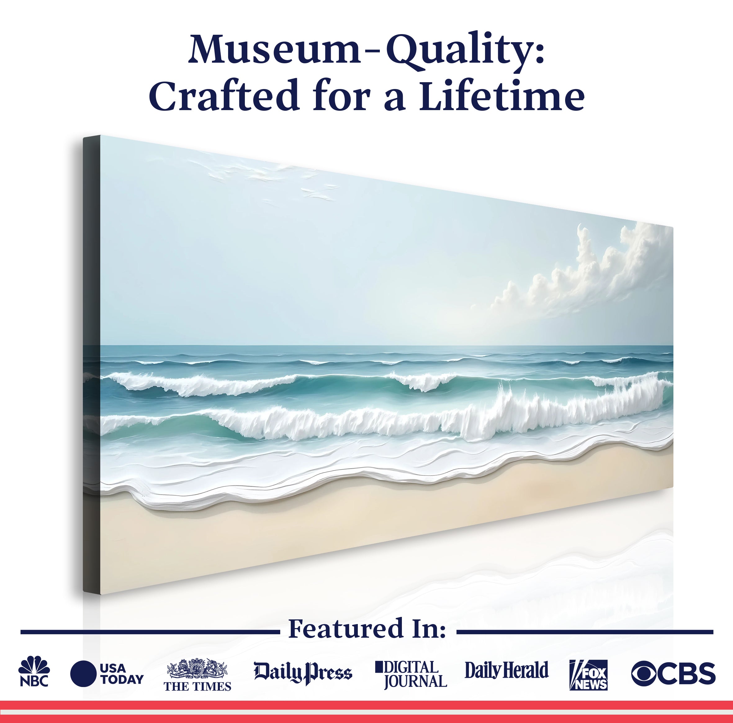 Serene Ocean Wave Coastal Xiv wall art with nature-inspired artwork - product view 6