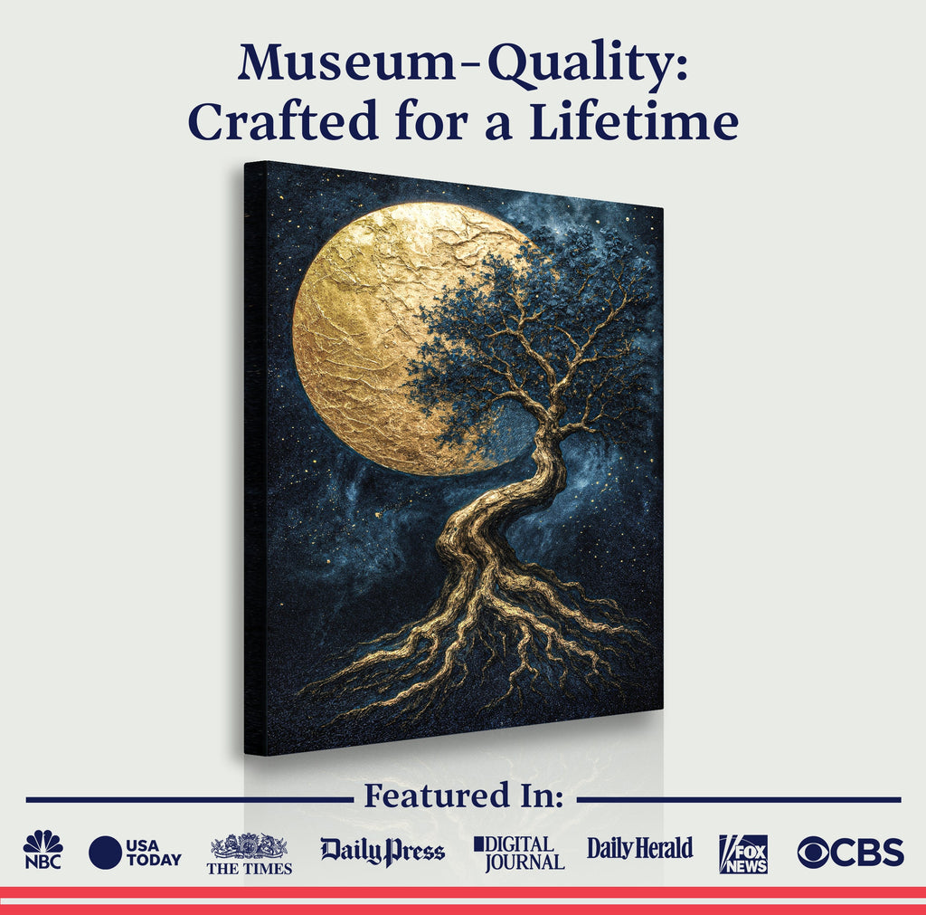 Lunar Tree of Life wall art with nature-inspired artwork - product view 6