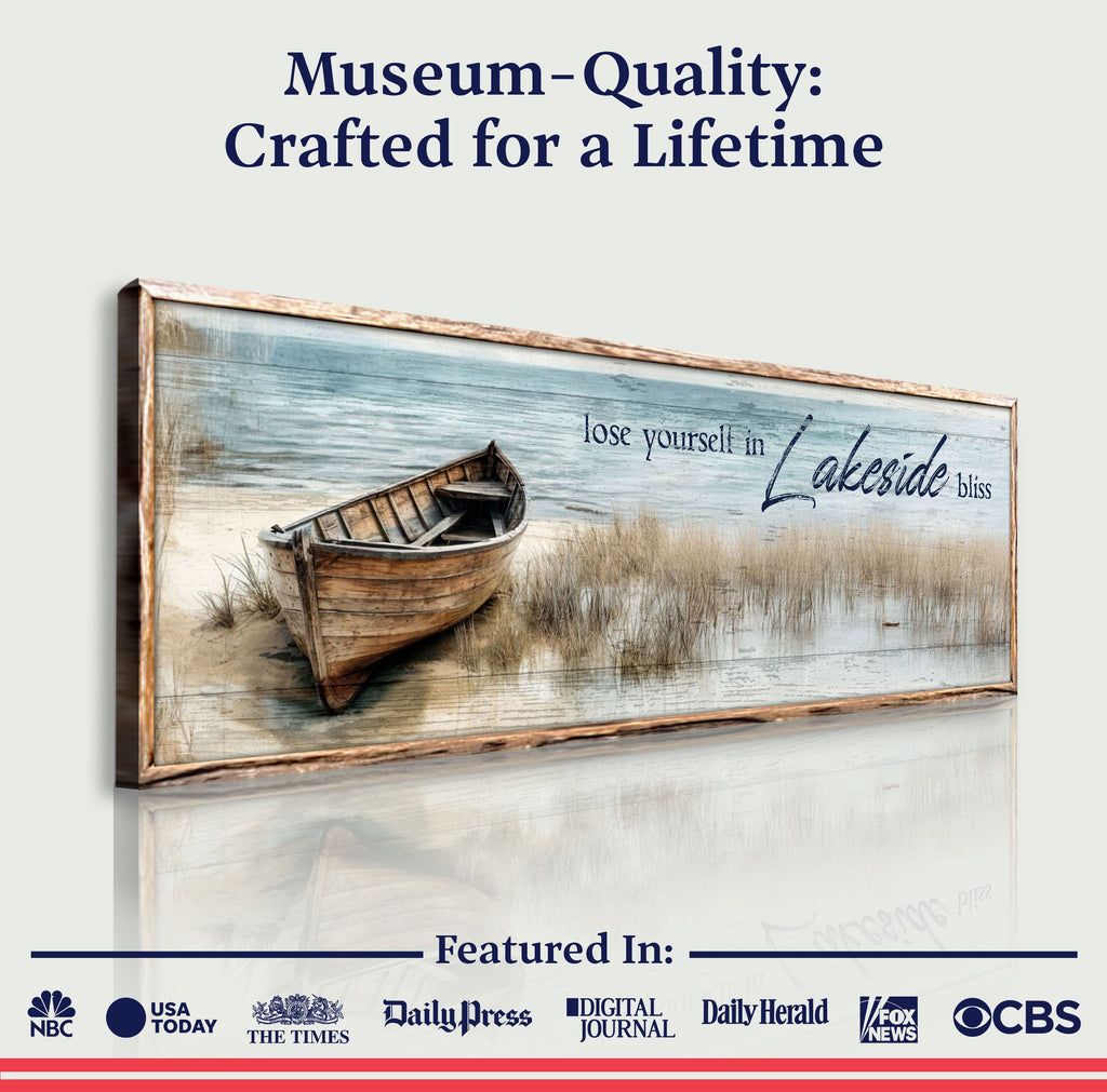 Lose Yourself in Lakeside Bliss Lake House Coastal Sign Ii canvas with nature-inspired artwork - product view 6
