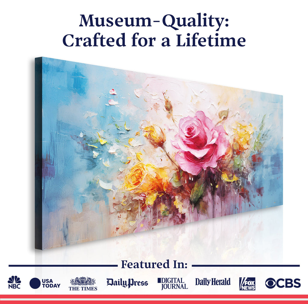 Rose Flower Impasto wall art with nature-inspired artwork - product view 6