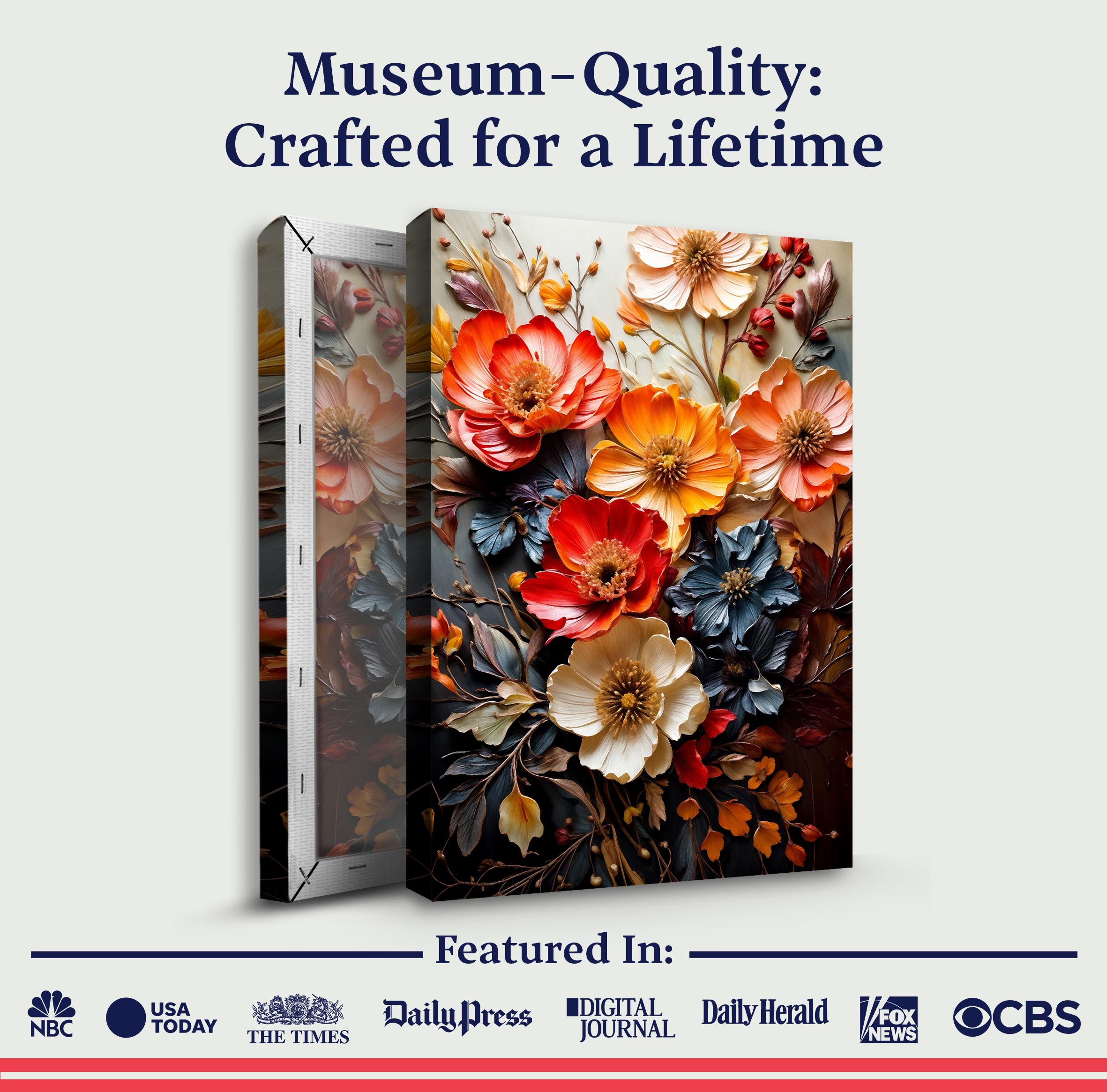 Blooming Garden Rhapsody Impasto wall art with nature-inspired artwork - product view 6