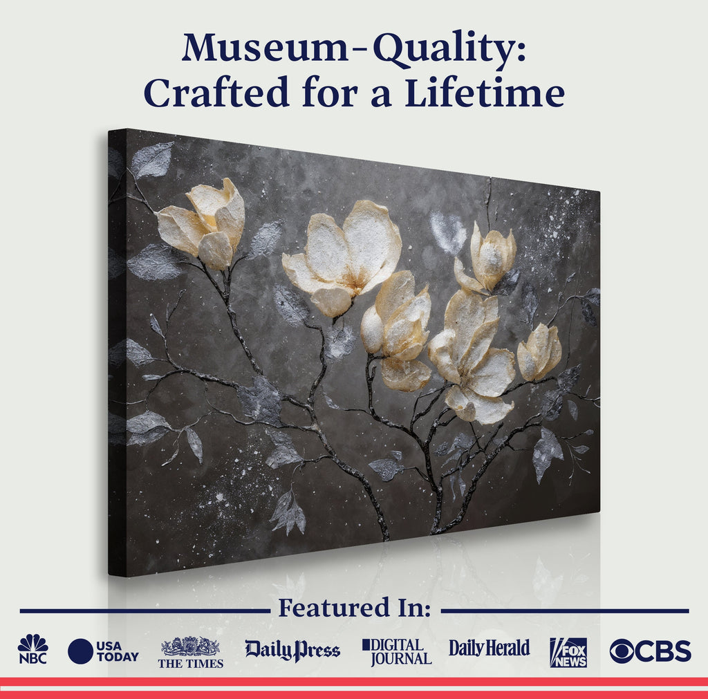 Midnight Magnolias wall art with nature-inspired artwork - product view 6
