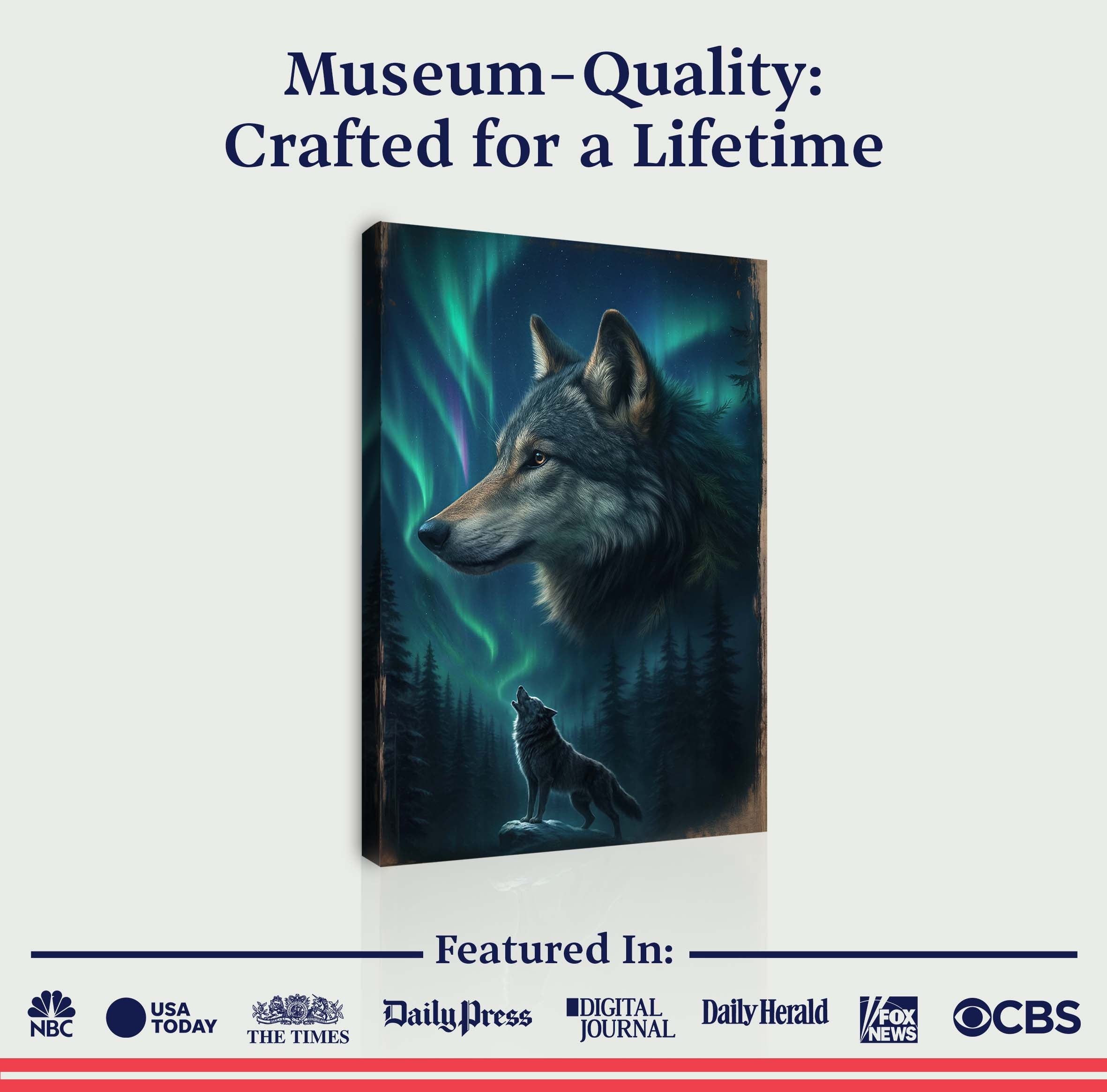 Wolf Double Exposure Iv wall art with nature-inspired artwork - product view 6