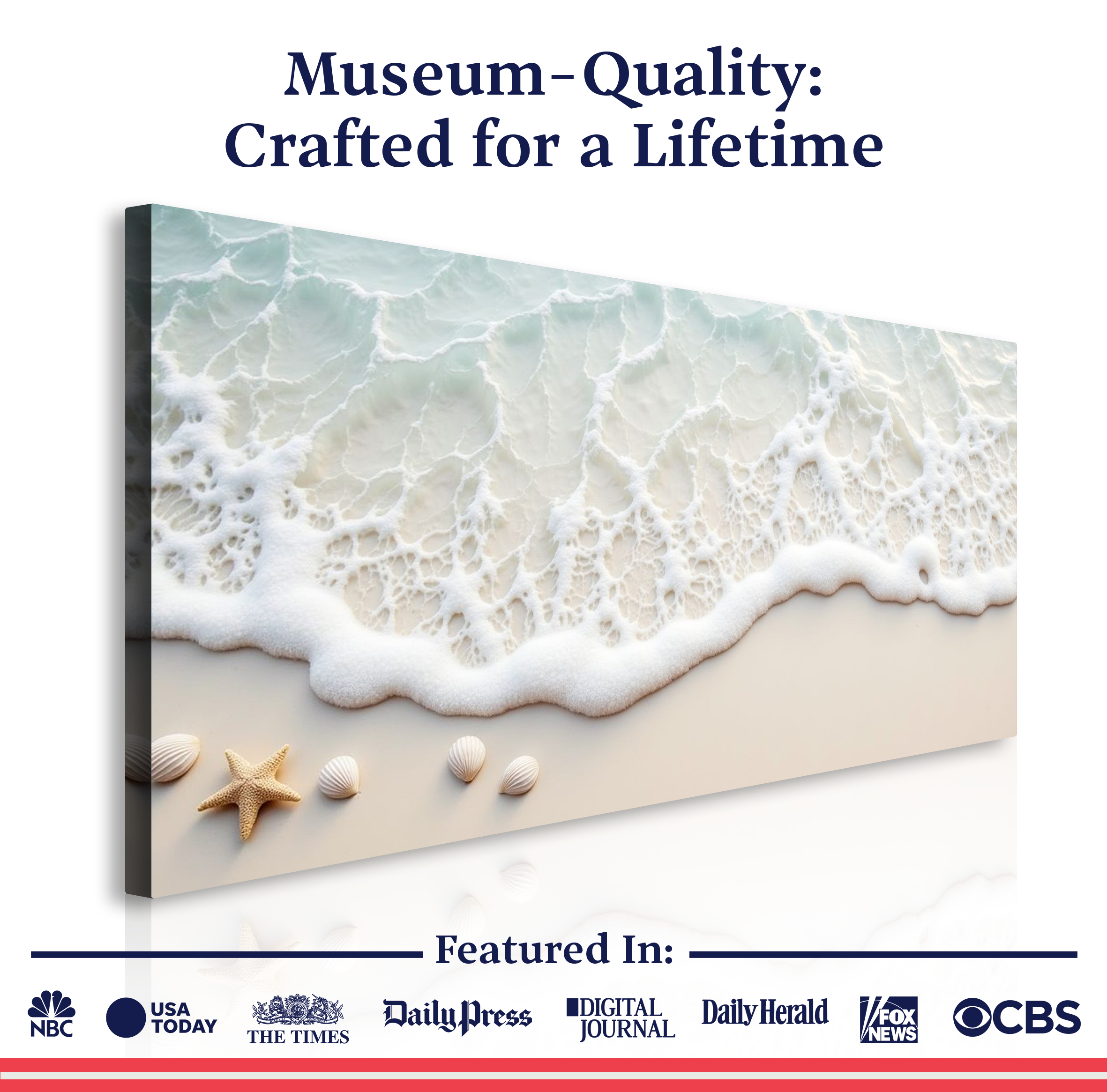 Serene Ocean Wave Coastal X wall art with nature-inspired artwork - product view 6