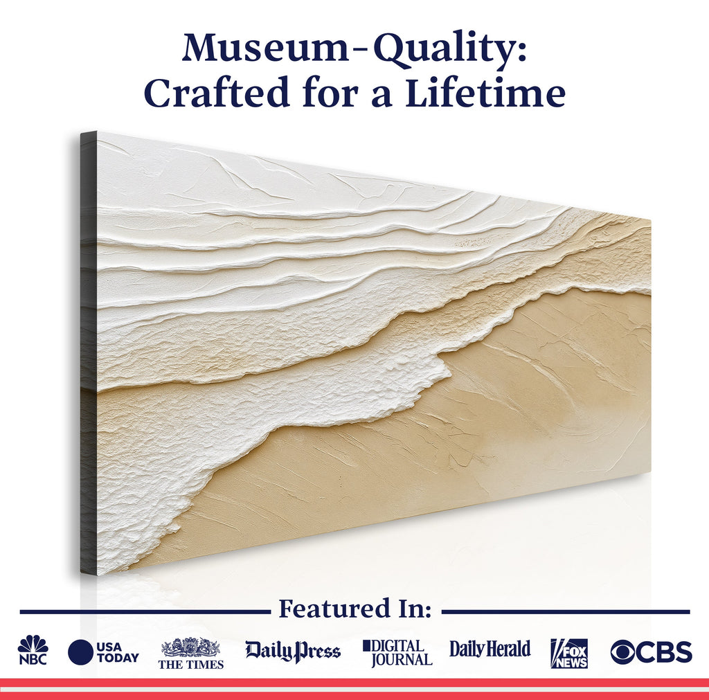 Neutral Ocean Waves wall art with nature-inspired artwork - product view 6