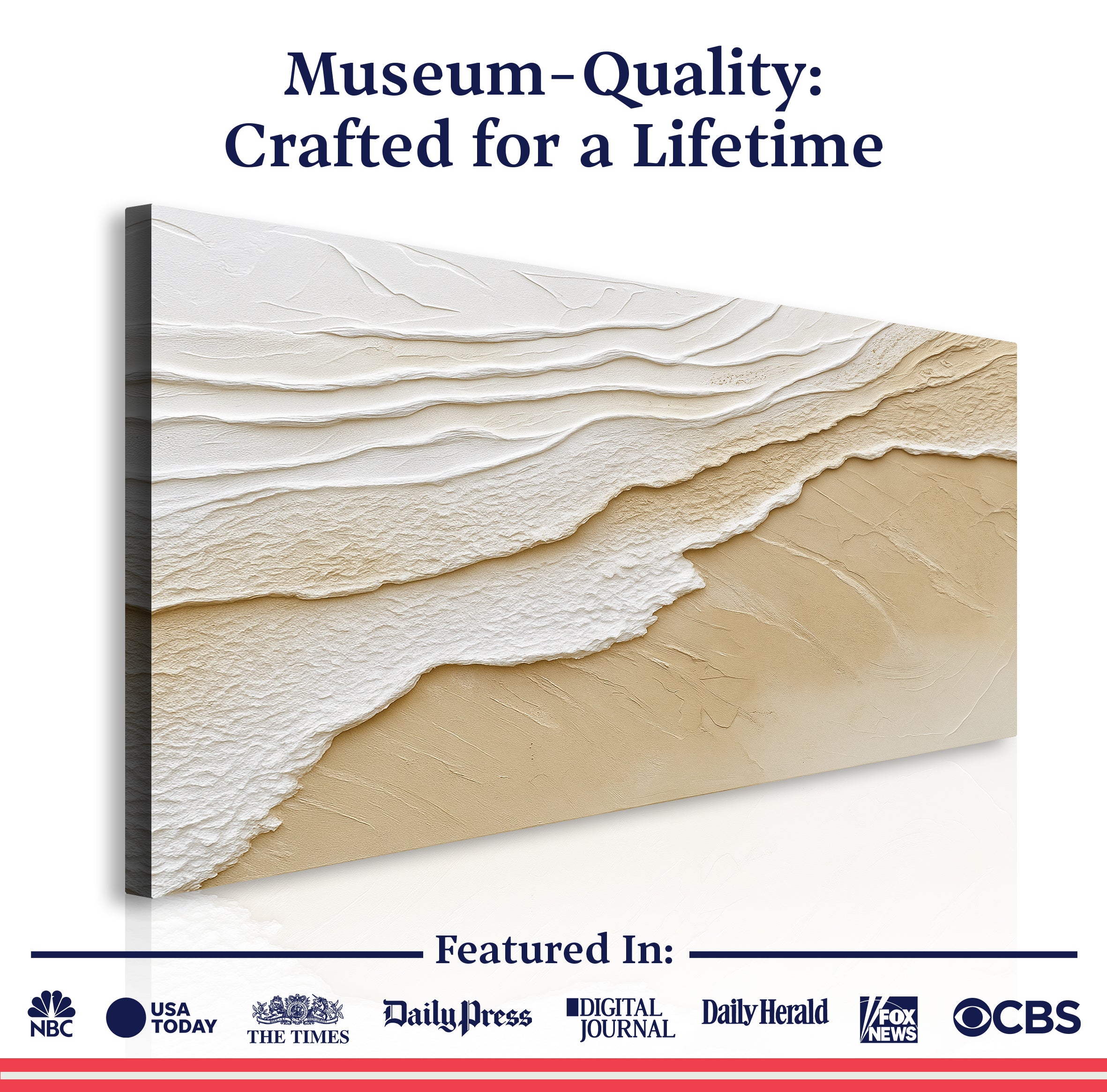 Neutral Ocean Waves wall art with nature-inspired artwork - product view 6