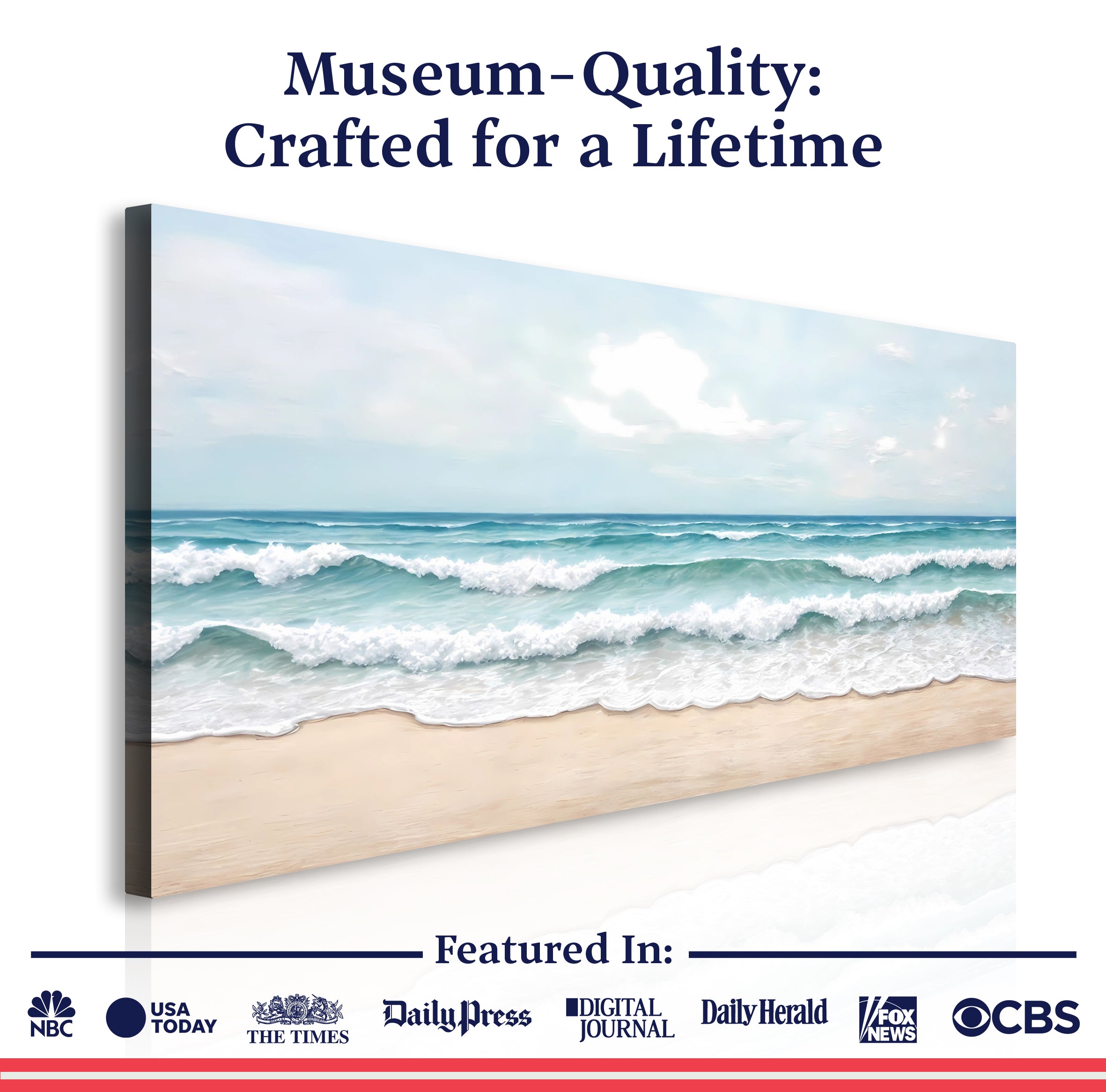 Serene Ocean Wave Coastal wall art with nature-inspired artwork - product view 6