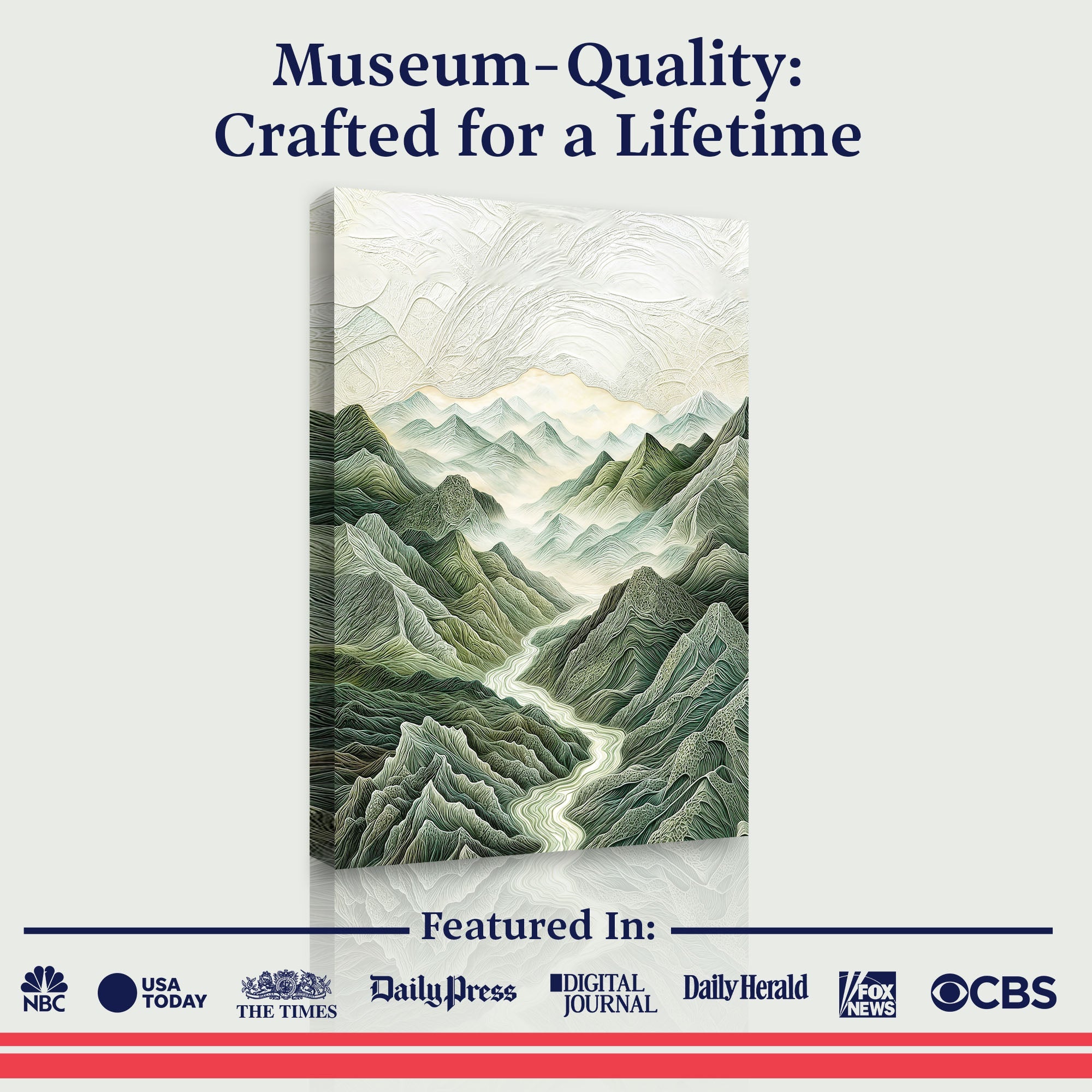 Abstract Mountain and River Landscape wall art with nature-inspired artwork - product view 6