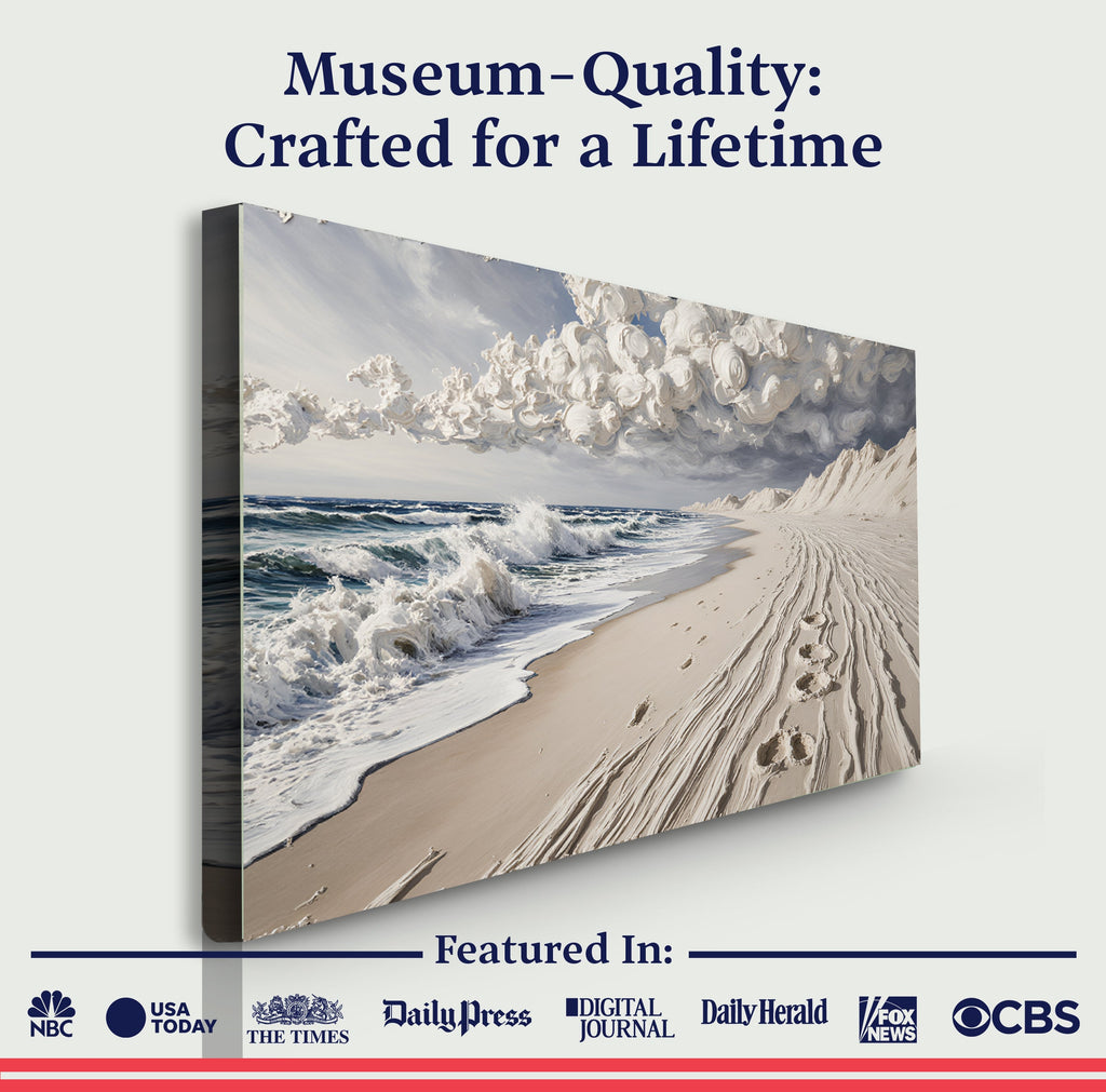 Footprints in the Sand wall art with nature-inspired artwork - product view 6