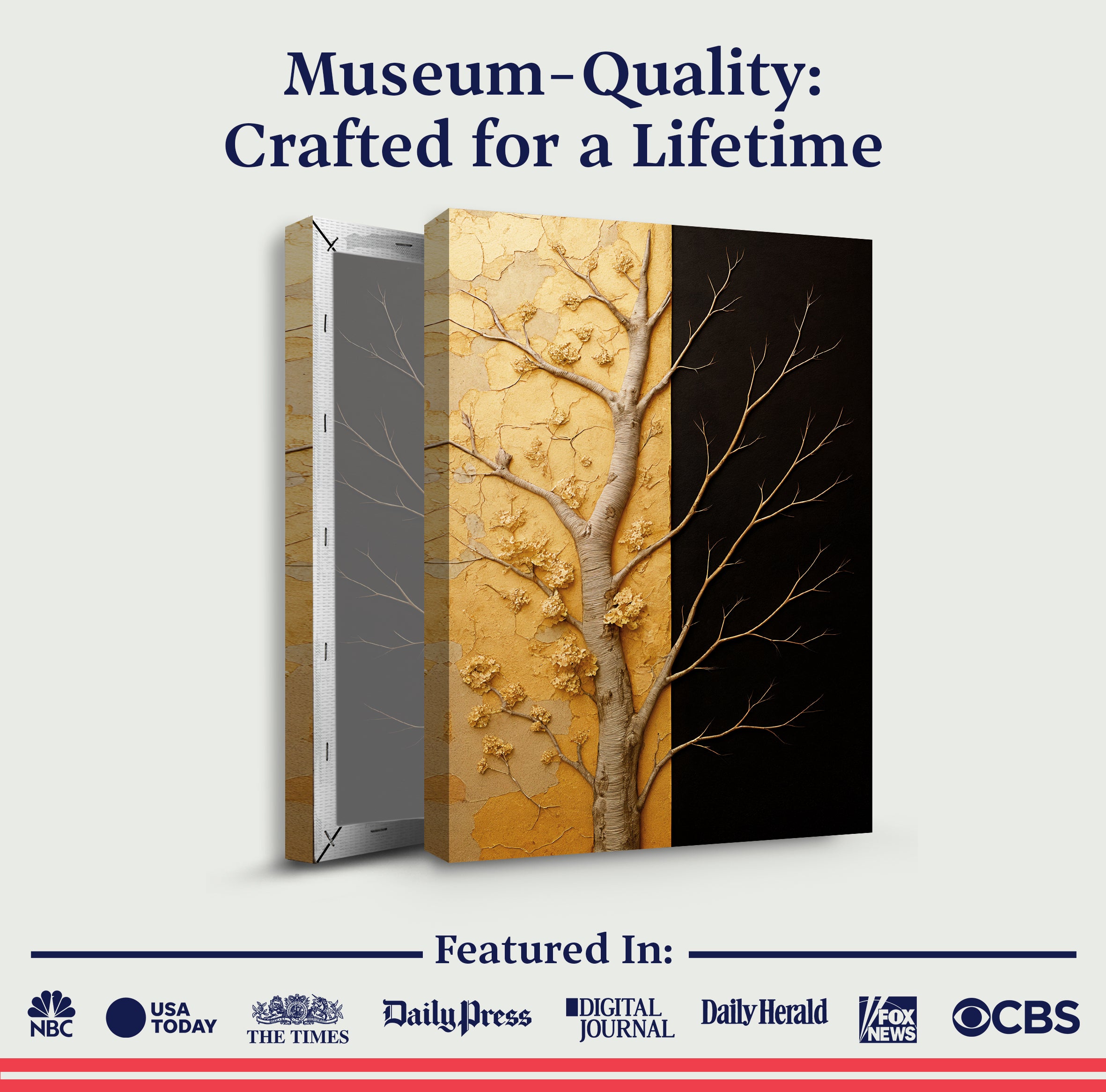 Golden Eclipse Impasto wall art with nature-inspired artwork - product view 6