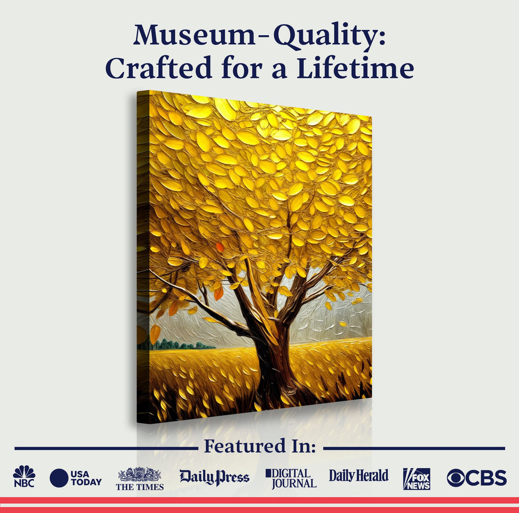Golden Tree Breeze wall art with nature-inspired artwork - product view 6