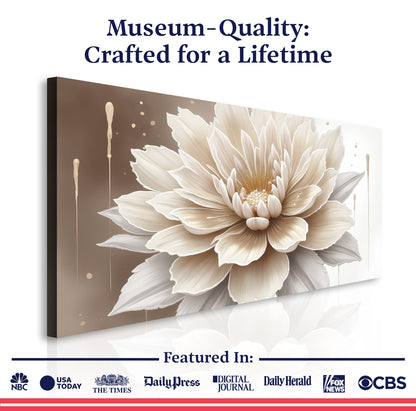 Single Beige Flower Abstract wall art with nature-inspired artwork - product view 6