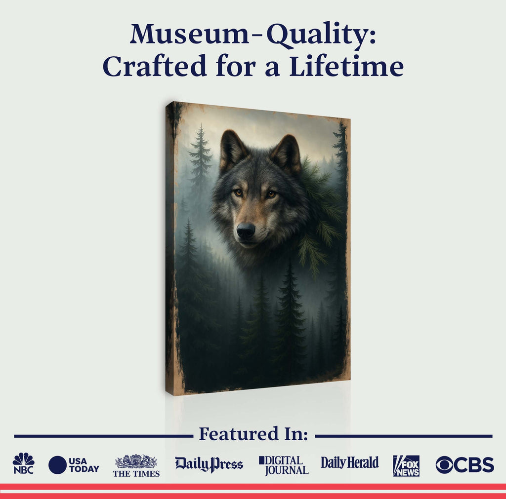 Wolf Double Exposure V wall art with nature-inspired artwork - product view 6