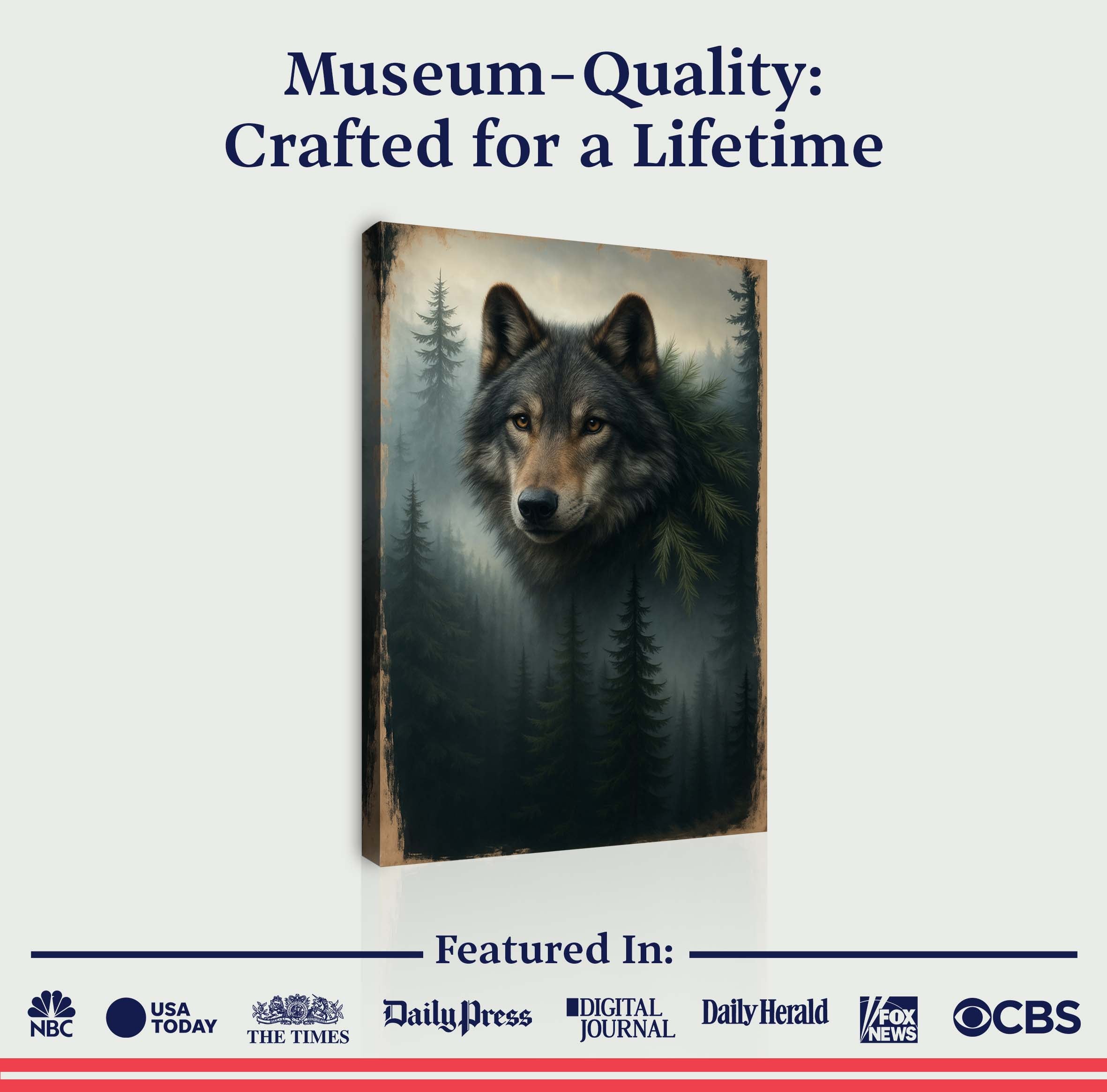 Wolf Double Exposure V wall art with nature-inspired artwork - product view 6