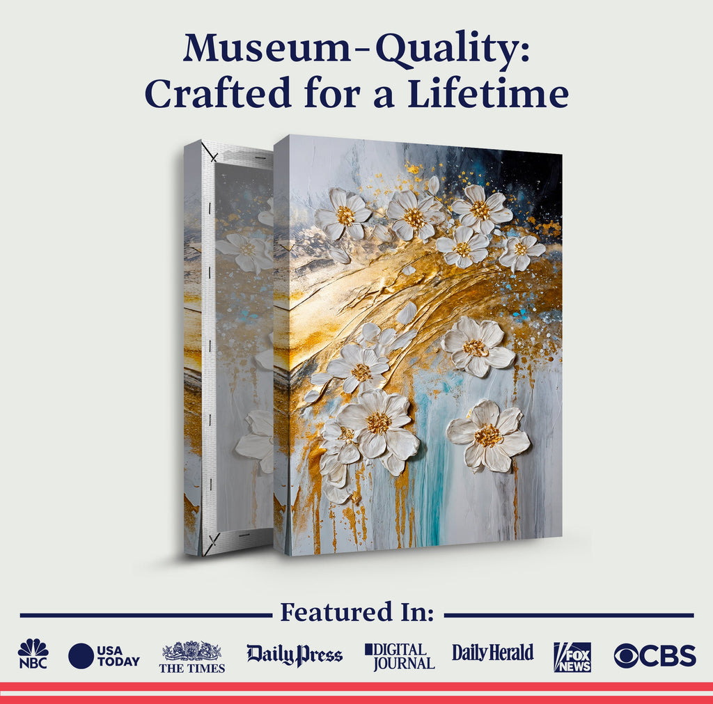 Abstract Gold Floral wall art with nature-inspired artwork - product view 6
