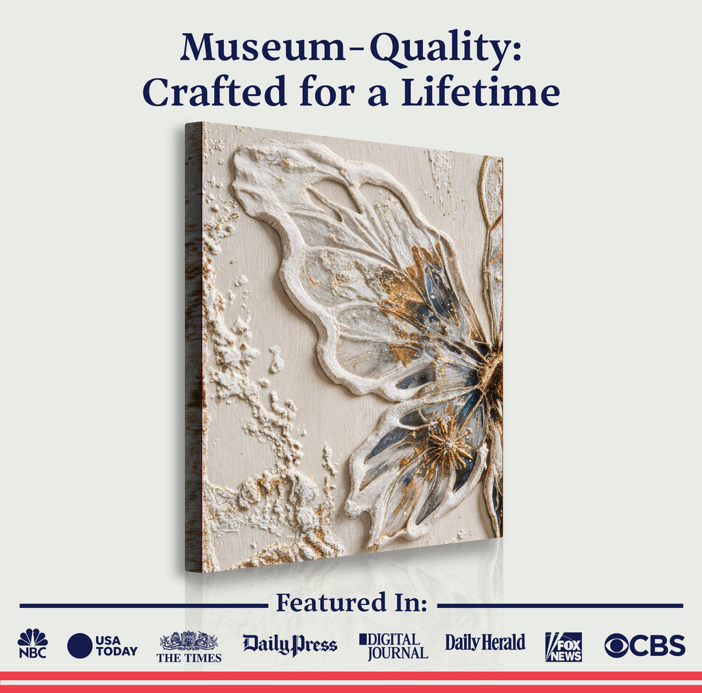 Half Butterfly wall art with nature-inspired artwork - product view 6