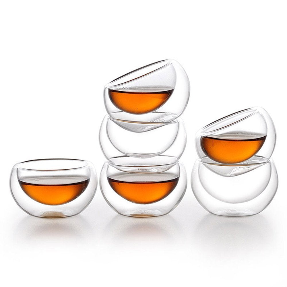 Tea Set of Tea Pot with Infuser + Warmer and 6 Double Cups tea set#1 with nature-inspired artwork - product view 7