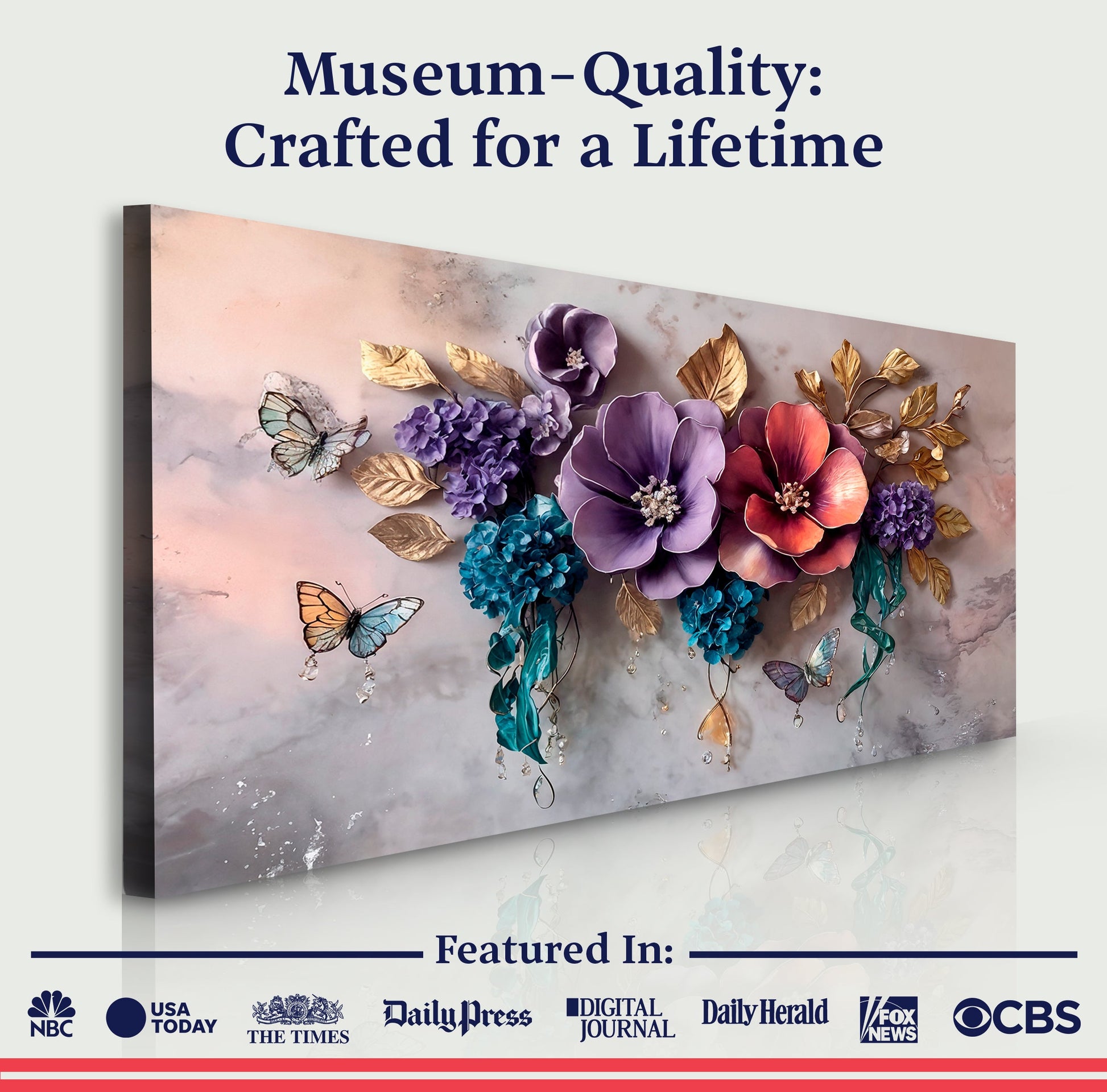 Floral Symphony wall art with nature-inspired artwork - product view 6
