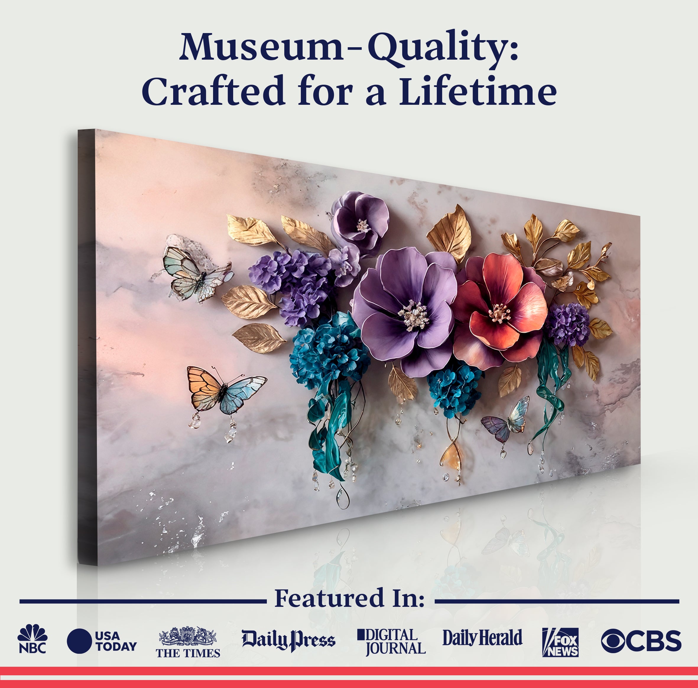 Floral Symphony wall art with nature-inspired artwork - product view 6