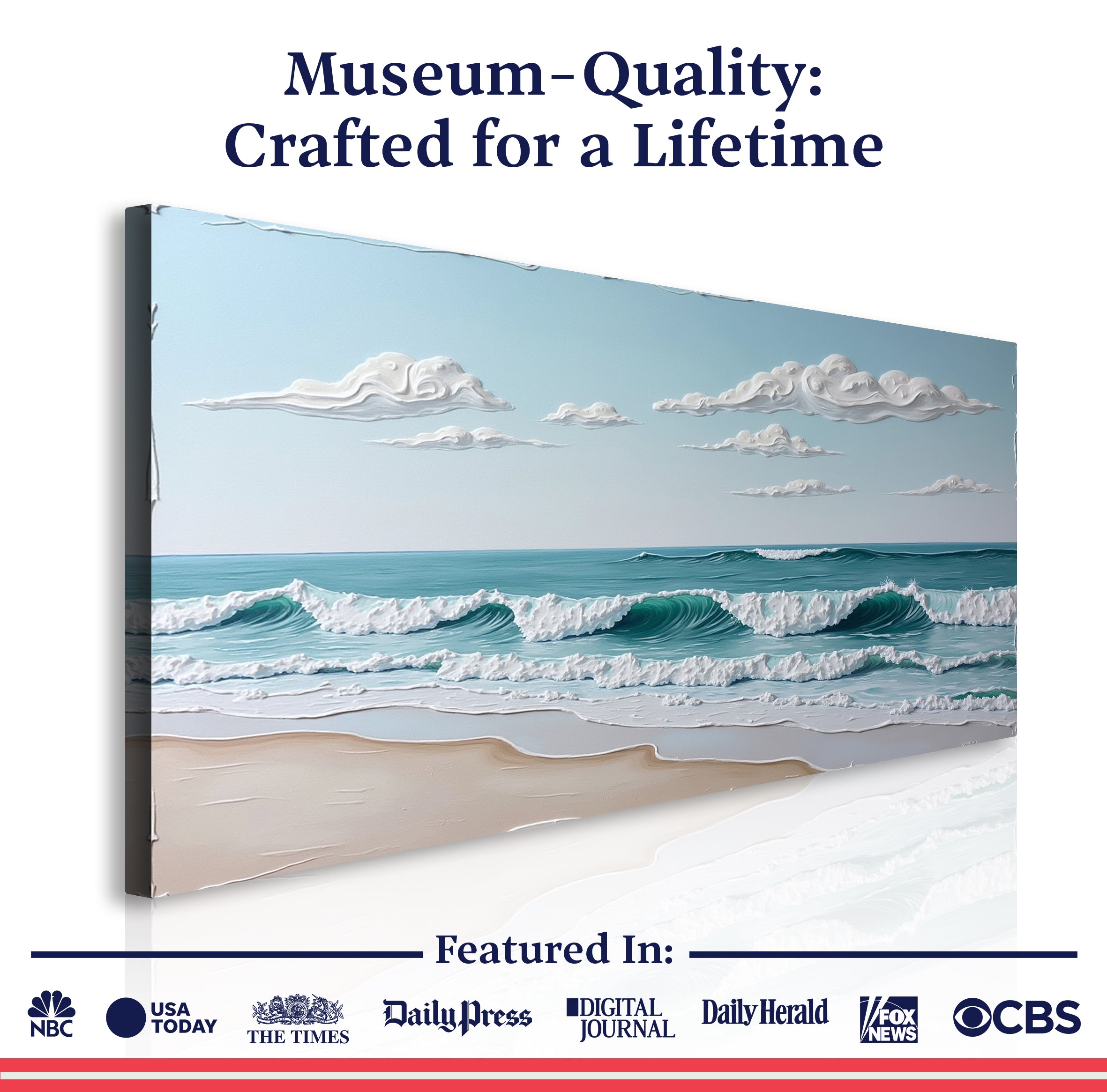 Serene Ocean Wave Coastal Xi wall art with nature-inspired artwork - product view 6
