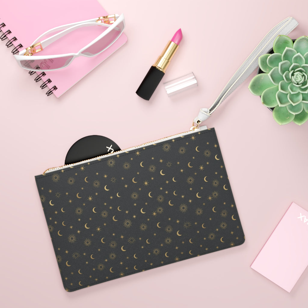 Golden Moon and Star Makeup Bag