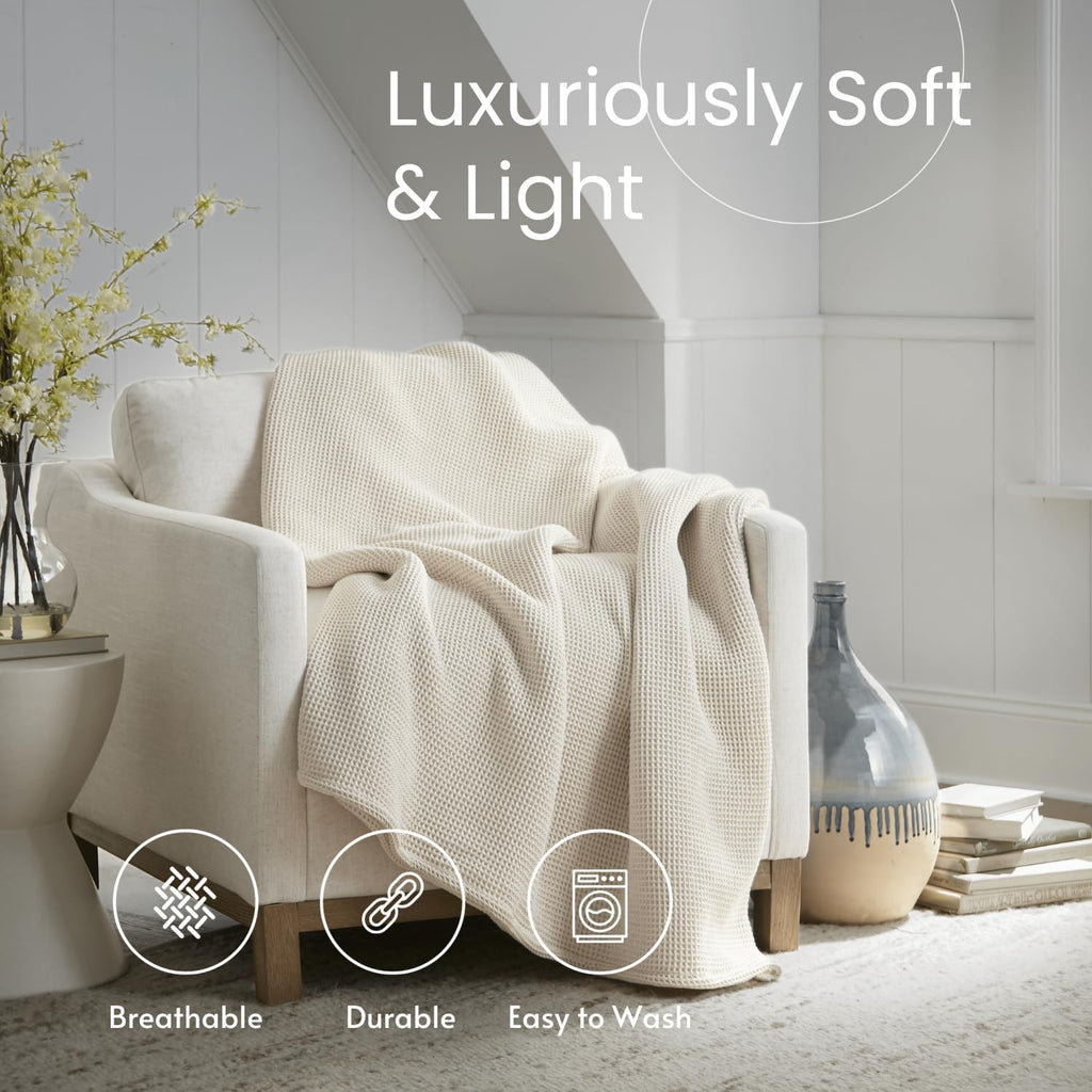 Waffle Knit Blanket blanket/throw with nature-inspired artwork - product view 3