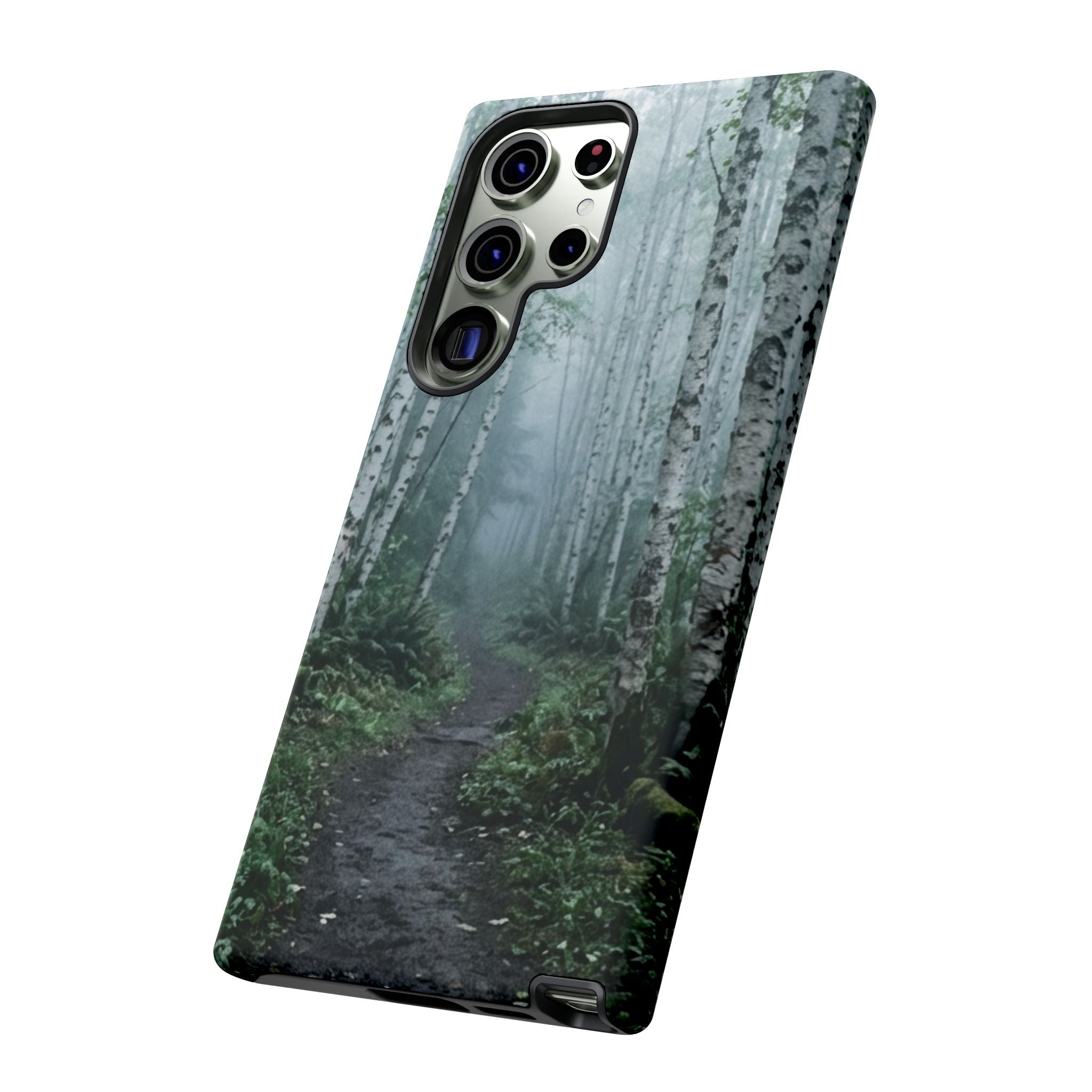 Twilight Birch Tree Path Phone Case