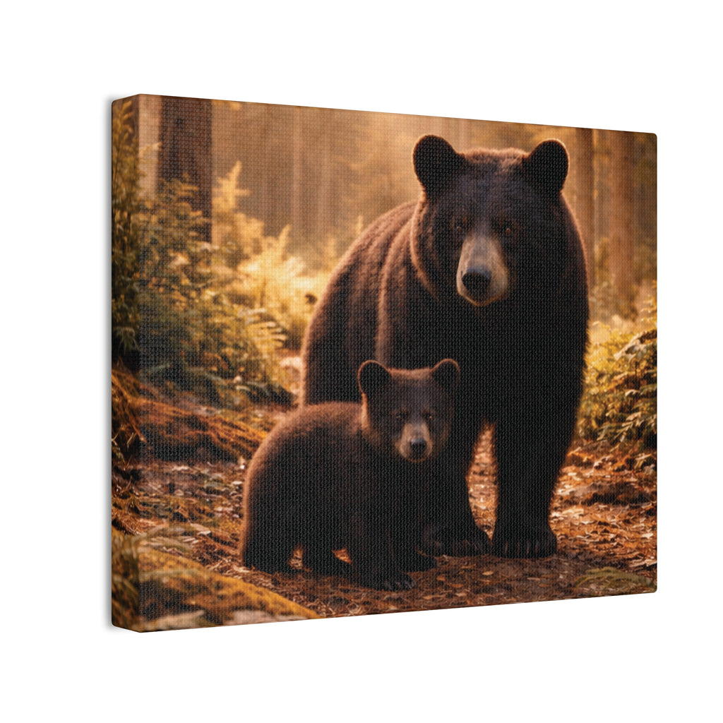 Momma Bear and Cub Wilderness Stretched Canvas